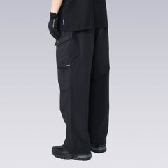 SILENSTORM Multi-Pocket Drawstring Crinkled Pants