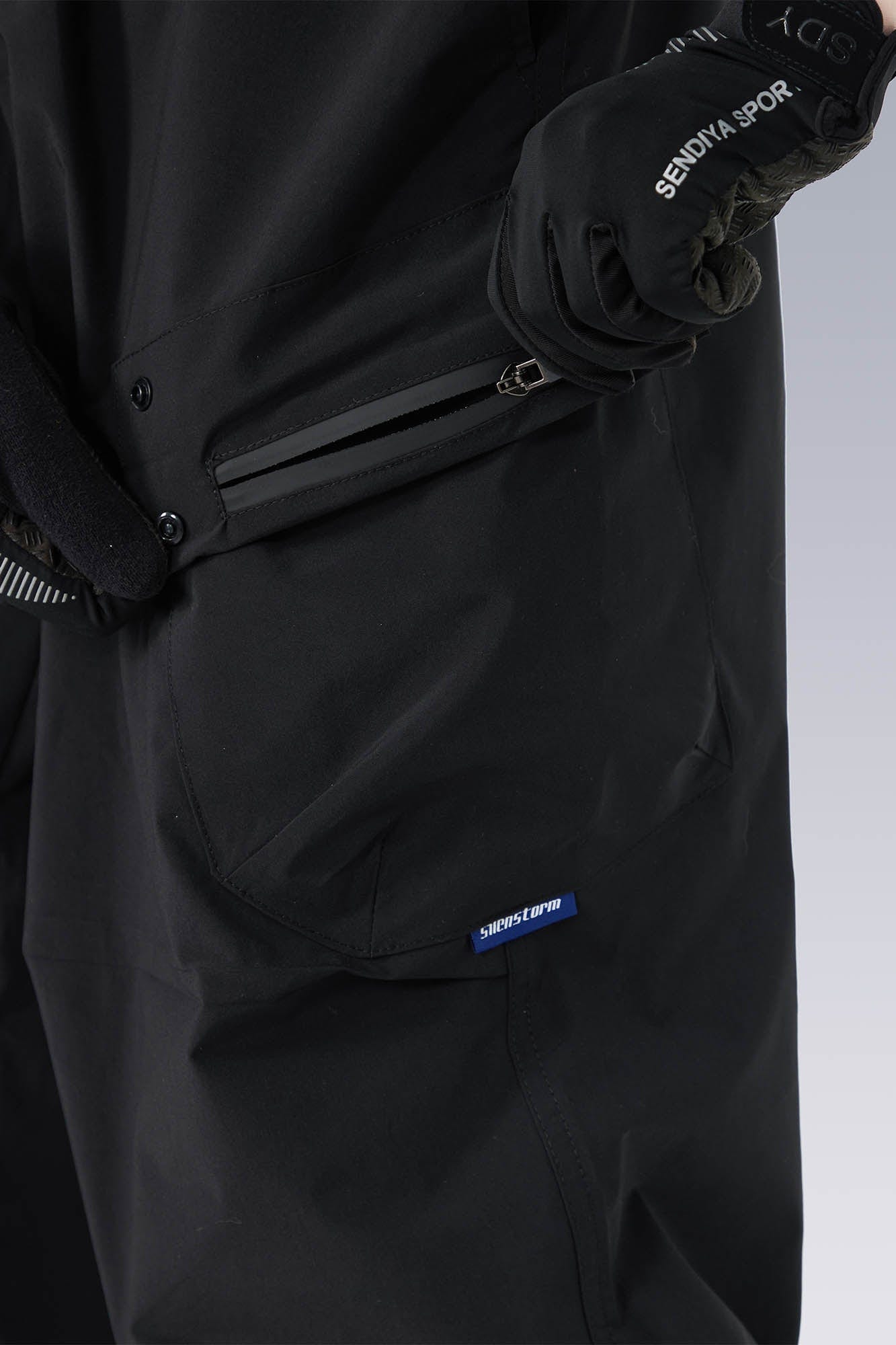 SILENSTORM Multi-Pocket Drawstring Crinkled Pants