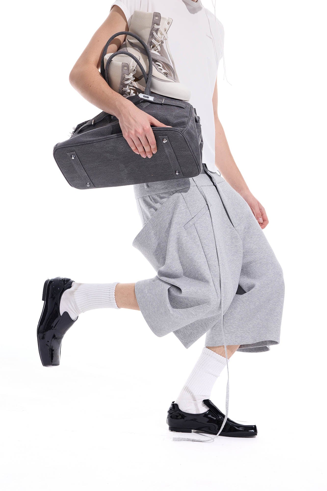 WHISTLEHUNTER Layered Crinkled Strap Shorts