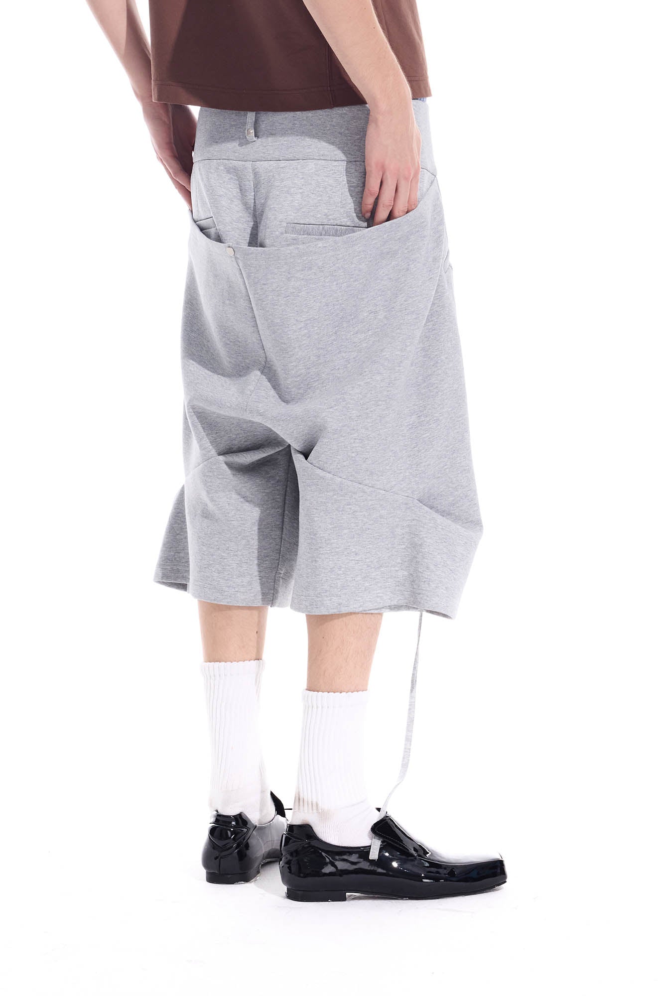 WHISTLEHUNTER Layered Crinkled Strap Shorts