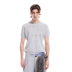 WHISTLEHUNTER Distressed Coordinates Knit T-Shirt