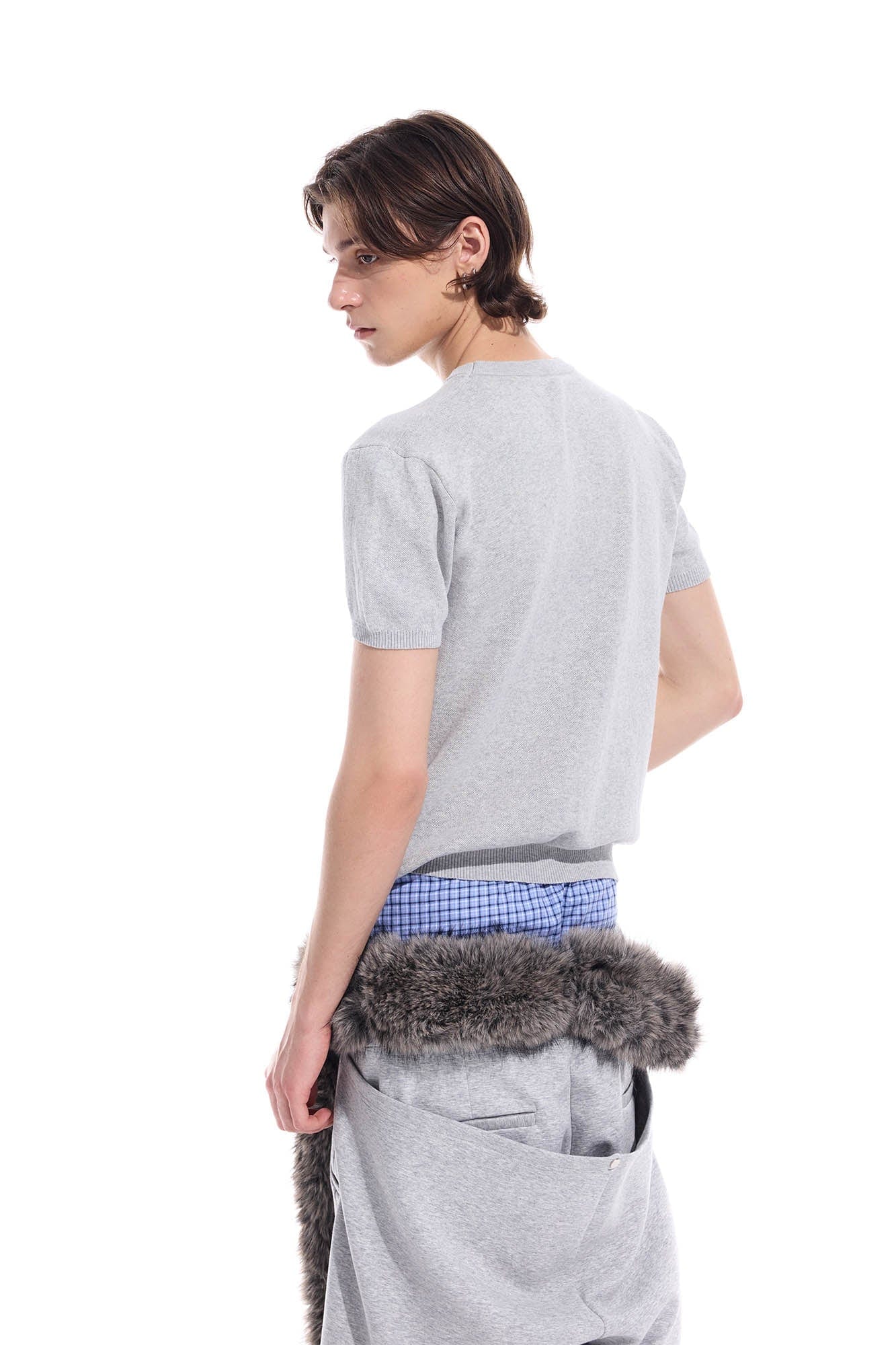 WHISTLEHUNTER Distressed Coordinates Knit T-Shirt