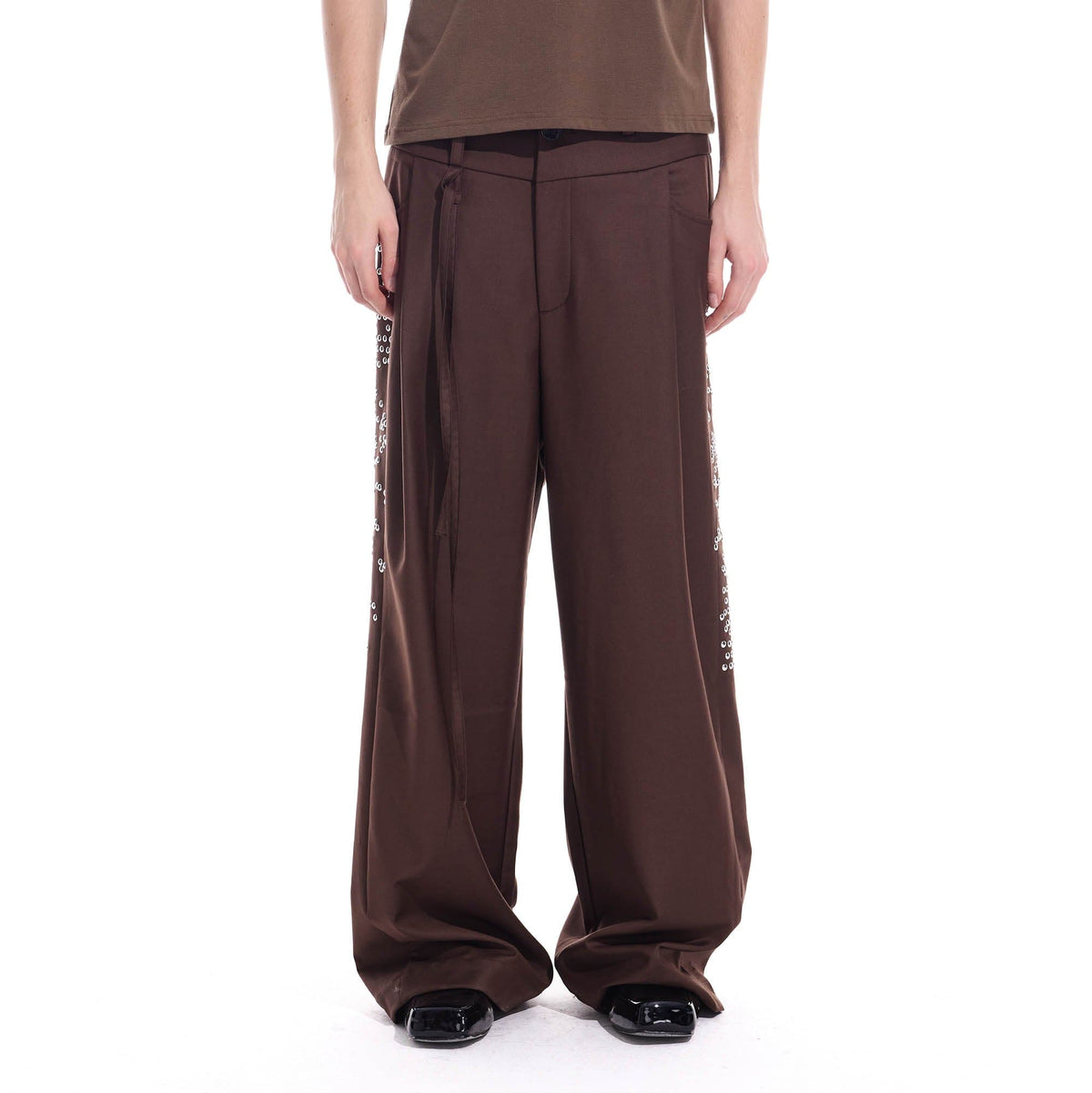 WHISTLEHUNTER Studded-Side Strap Straight-Leg Pants