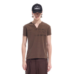 WHISTLEHUNTER Distressed Coordinate V-Neck T-Shirt