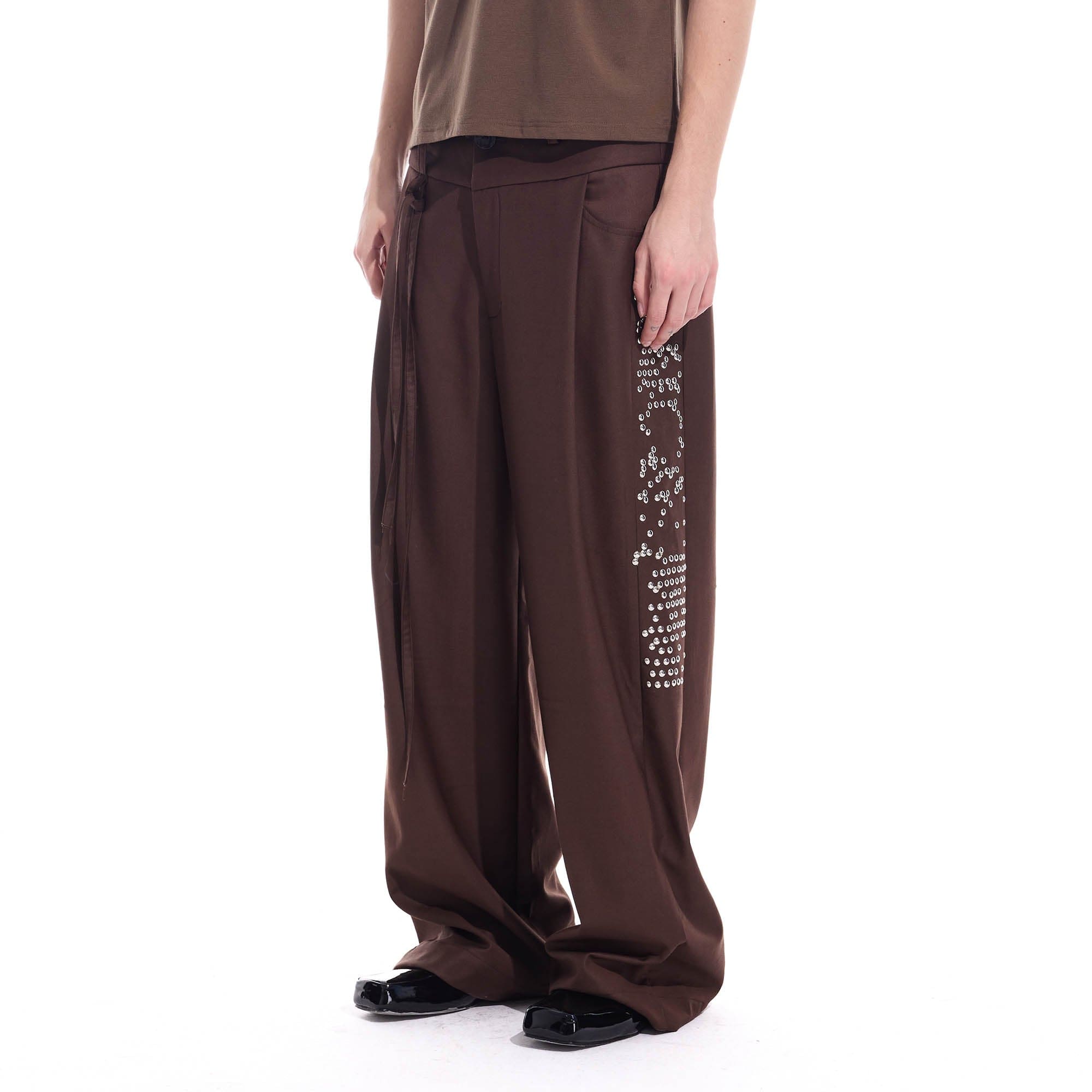 WHISTLEHUNTER Studded-Side Strap Straight-Leg Pants