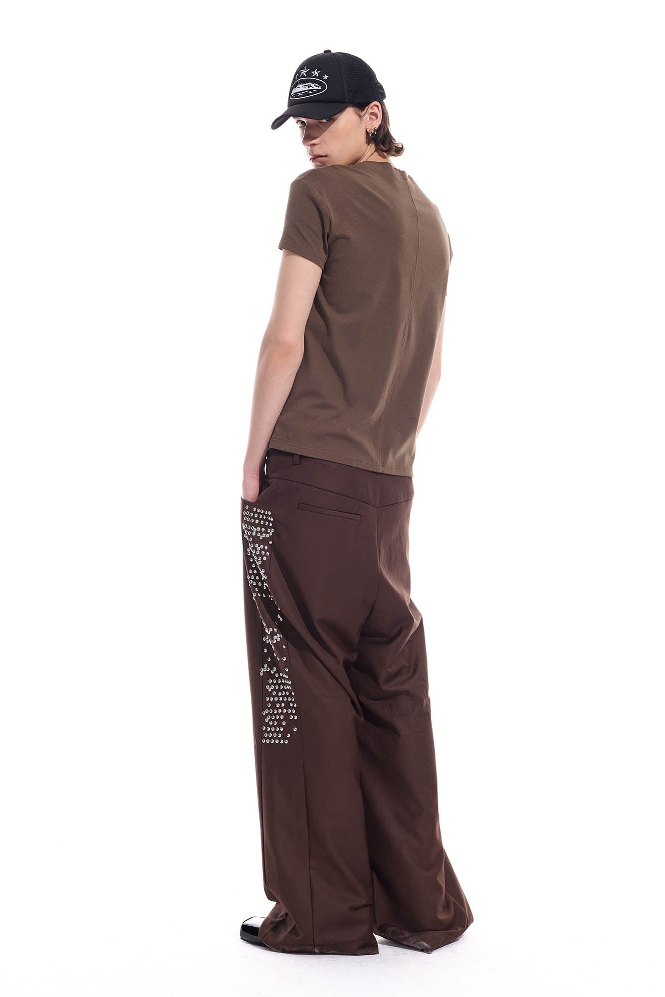 WHISTLEHUNTER Studded-Side Strap Straight-Leg Pants