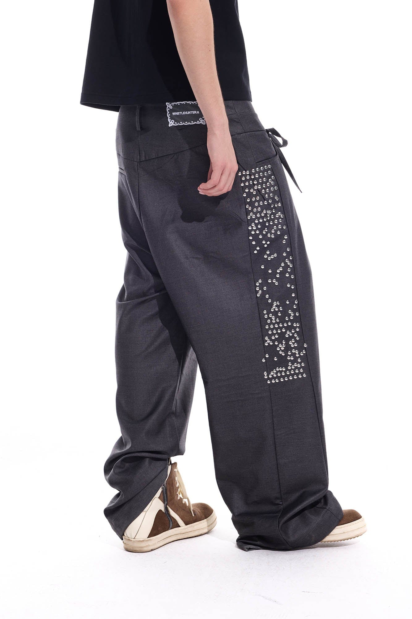 WHISTLEHUNTER Studded-Side Strap Straight-Leg Pants
