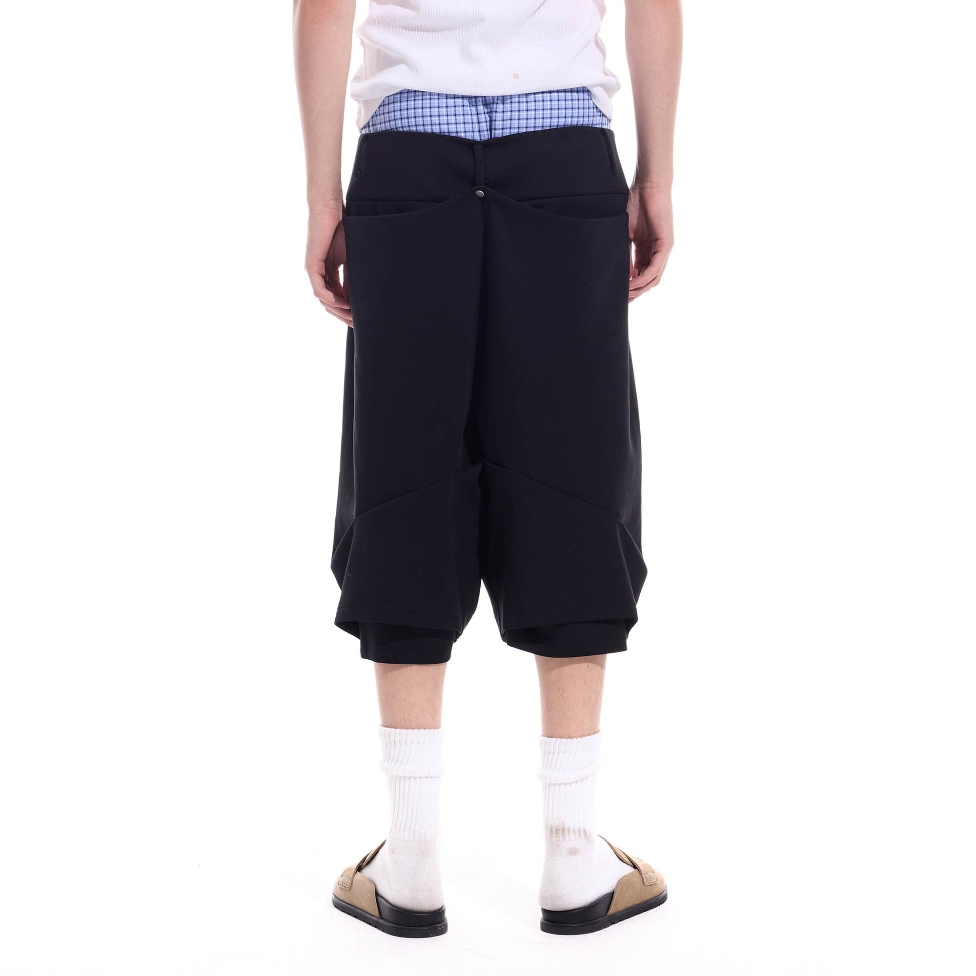 WHISTLEHUNTER Layered Crinkled Strap Shorts