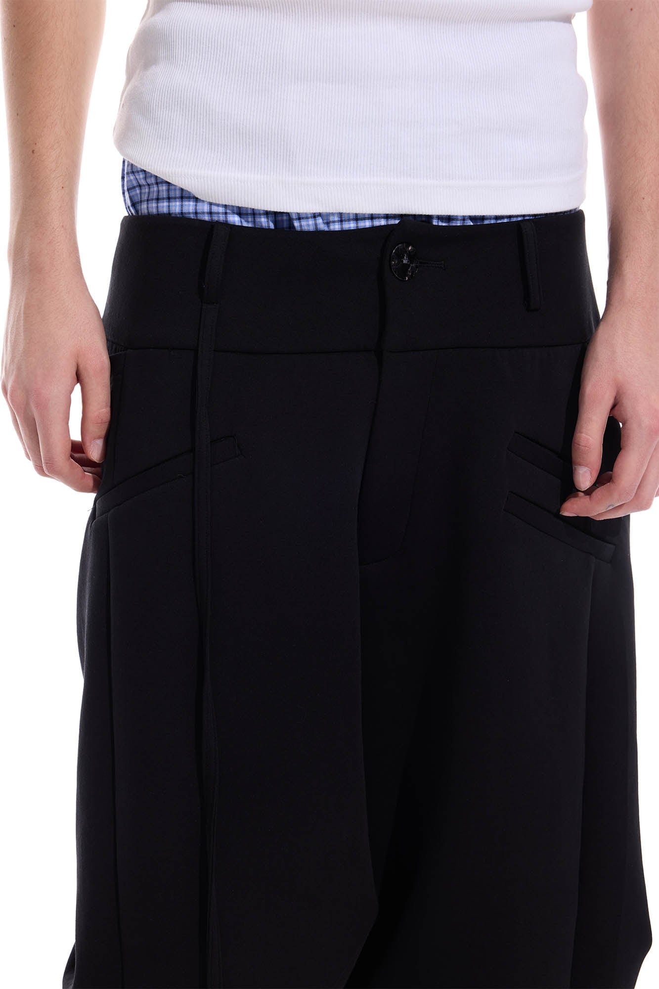 WHISTLEHUNTER Layered Crinkled Strap Shorts
