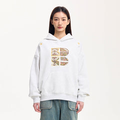 BONELESS Tribal Jacquard LOGO Patch Embroidered Hoodie