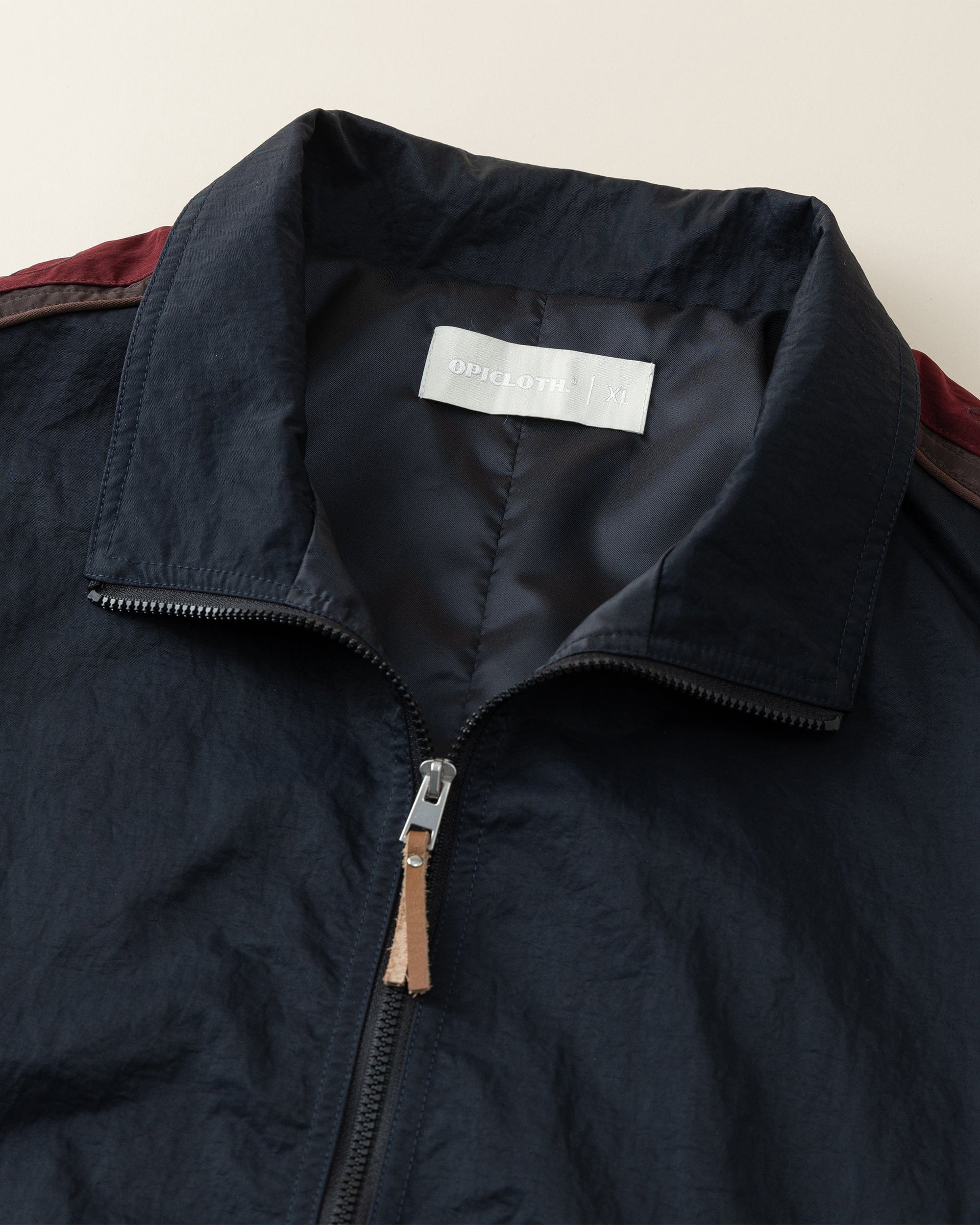 OPICLOTH Classic Color Block Stand Collar Jacket