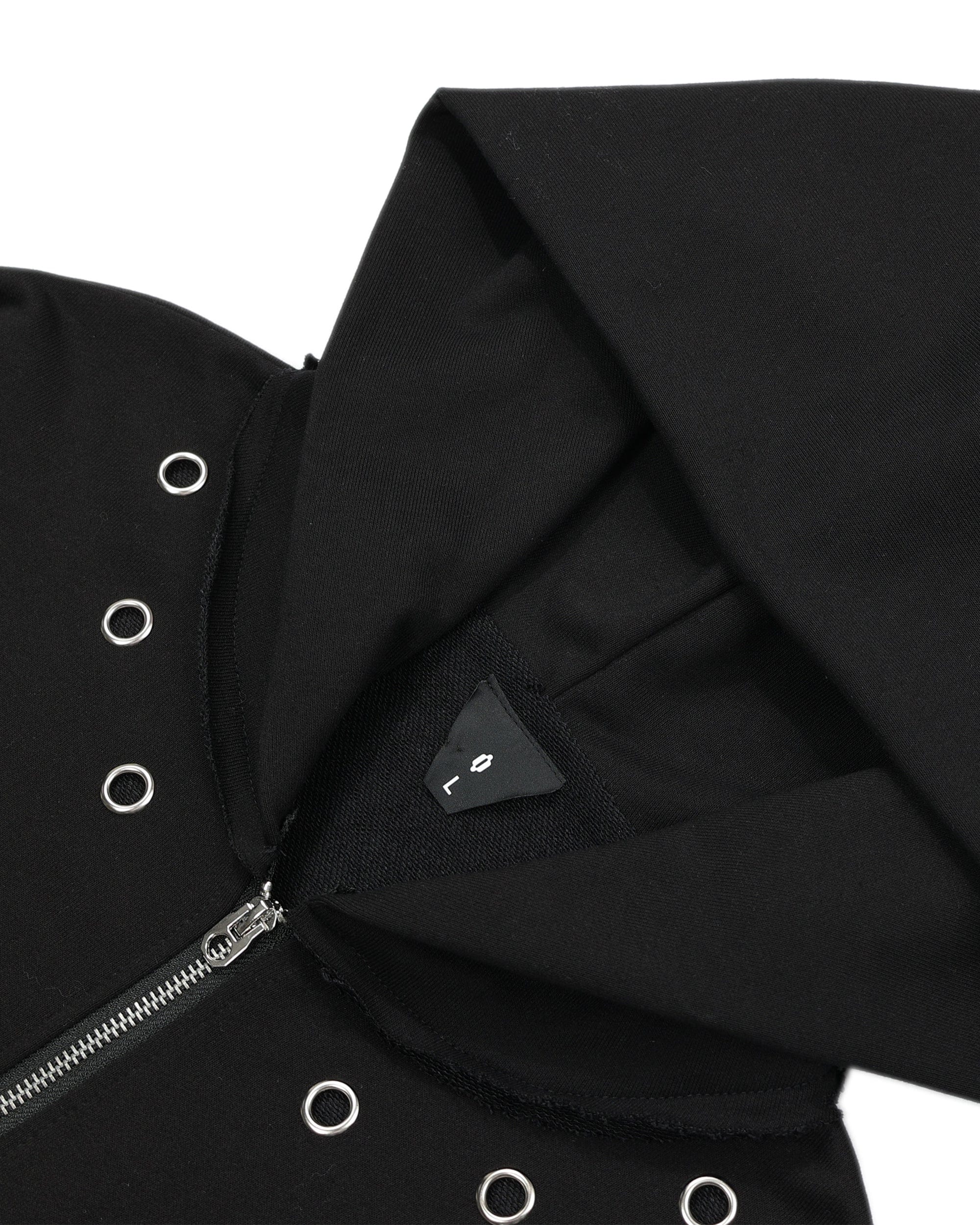 OVDY Star Embroidery Punk Zip-Up Hoodie