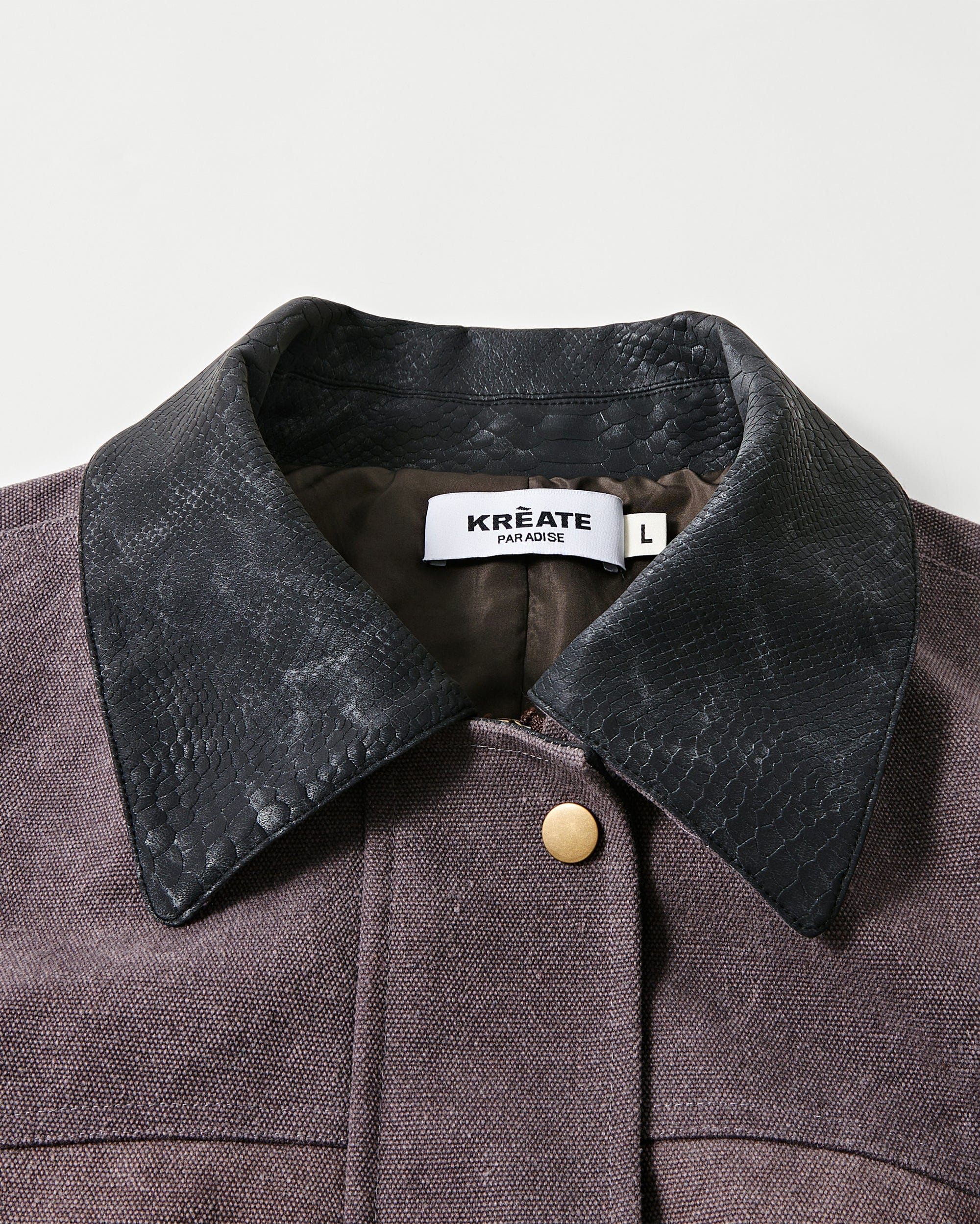 KREATE Aged Canvas Spliced Big-Pocket Jacket