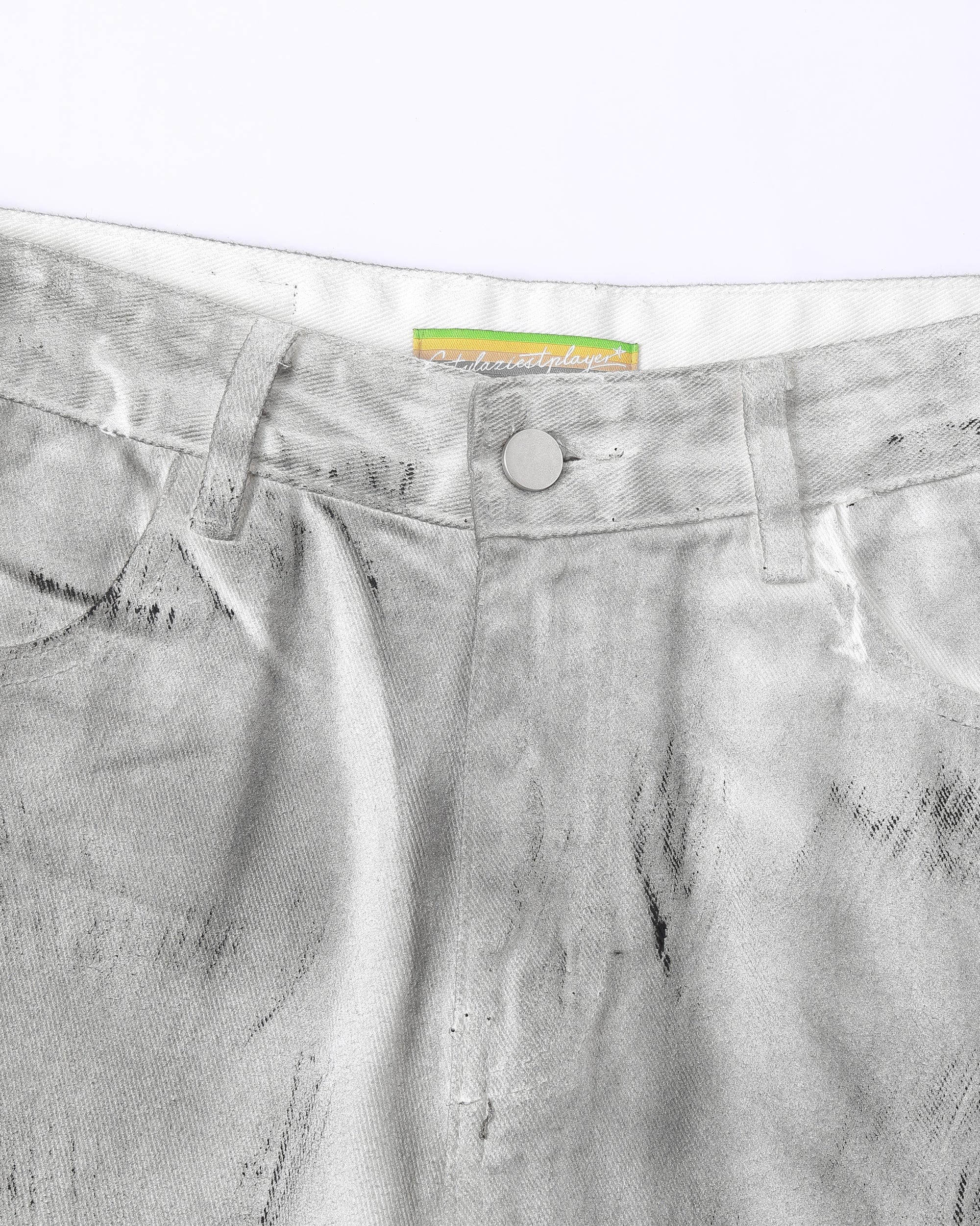 CLP Spliced Distressed Raw Edge Flared Jeans
