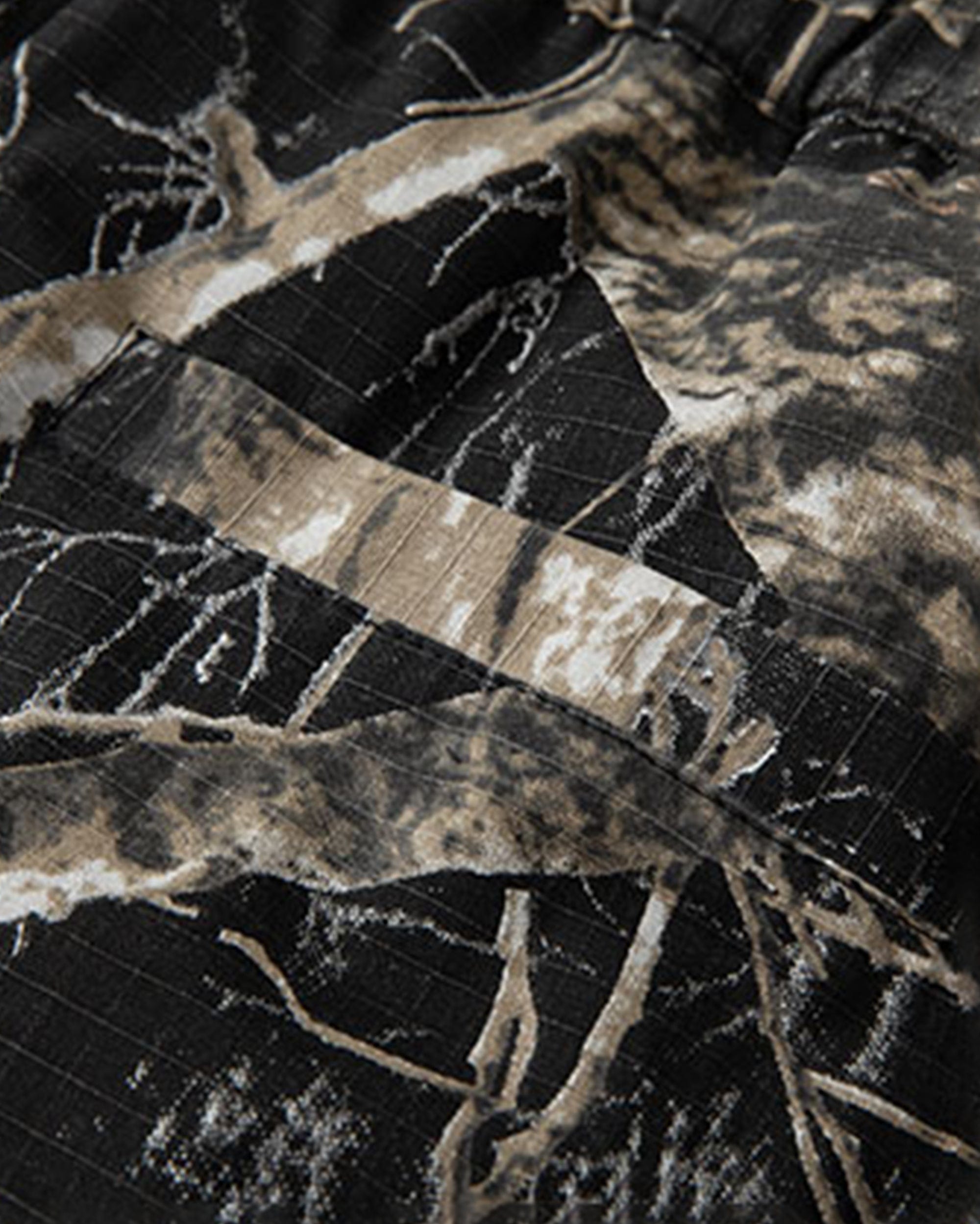 ENSHADOWER Black Camo Multi-pocket Down Pants