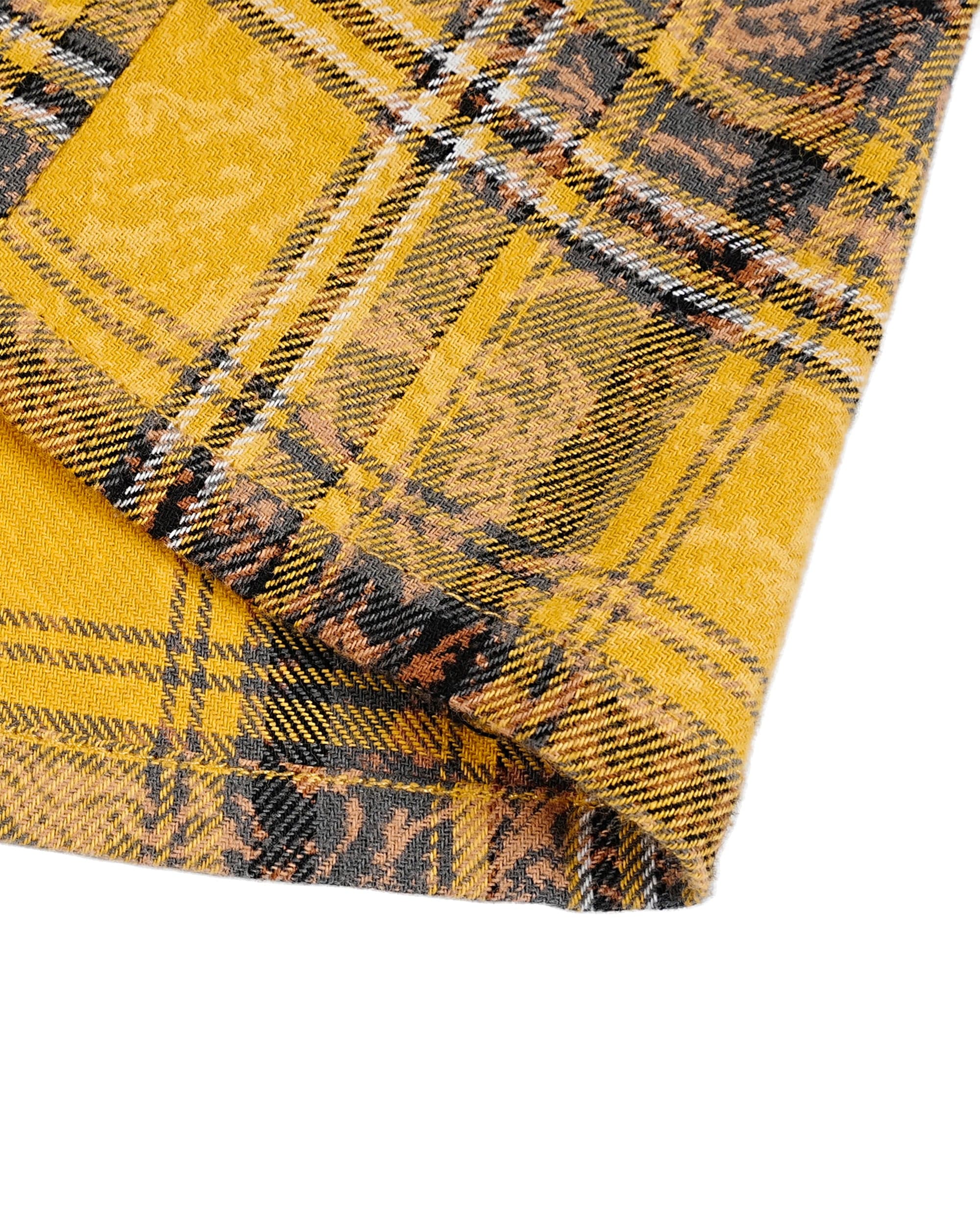 MAKEMORE Retro Plaid Shirt Yellow