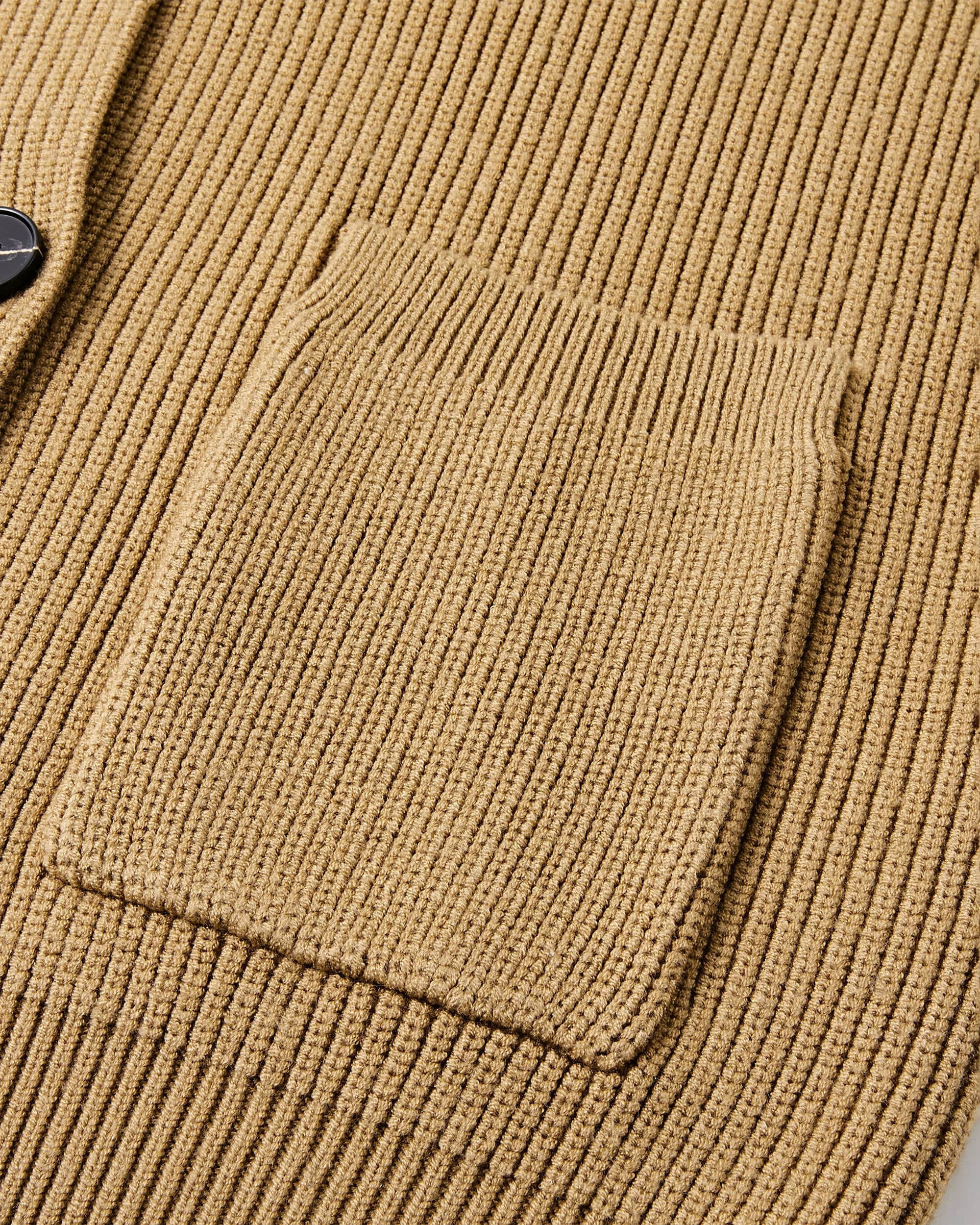 KREATE High-Collar Big-Pocket Button-Up Knitted Jacket