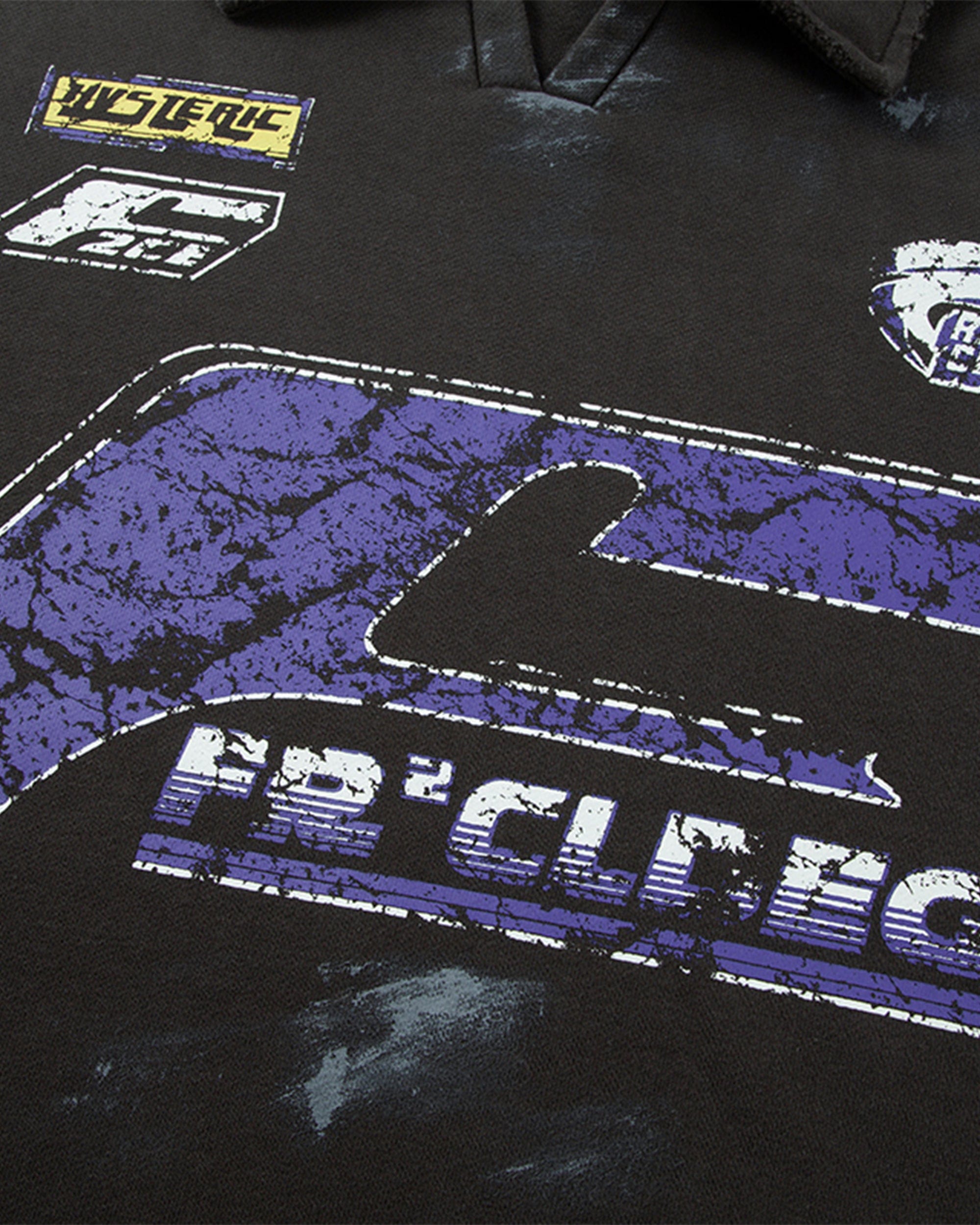 F2CE Layered Raw-Edge Racing Logo Hoodie