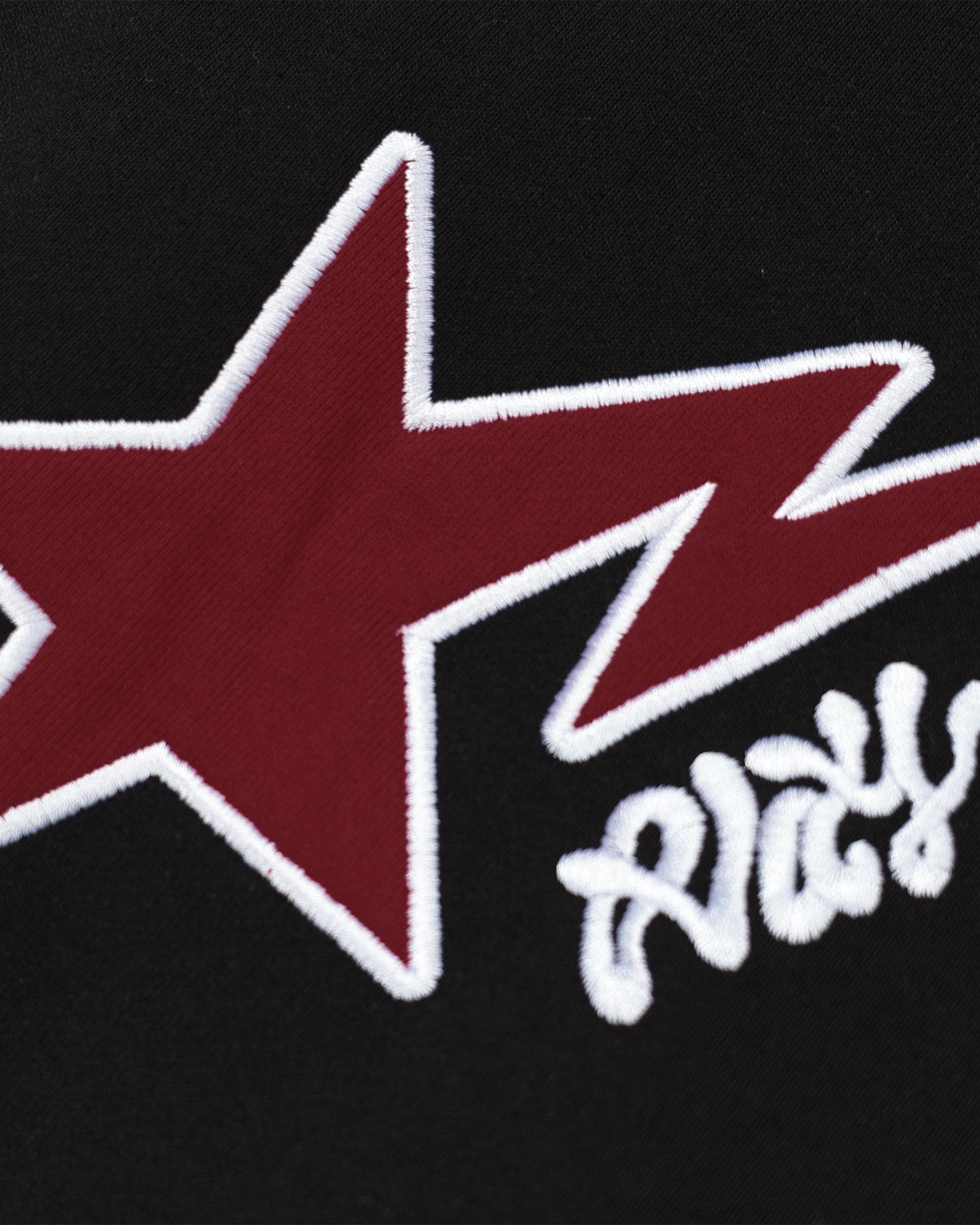 OVDY Star Embroidery Punk Zip-Up Hoodie
