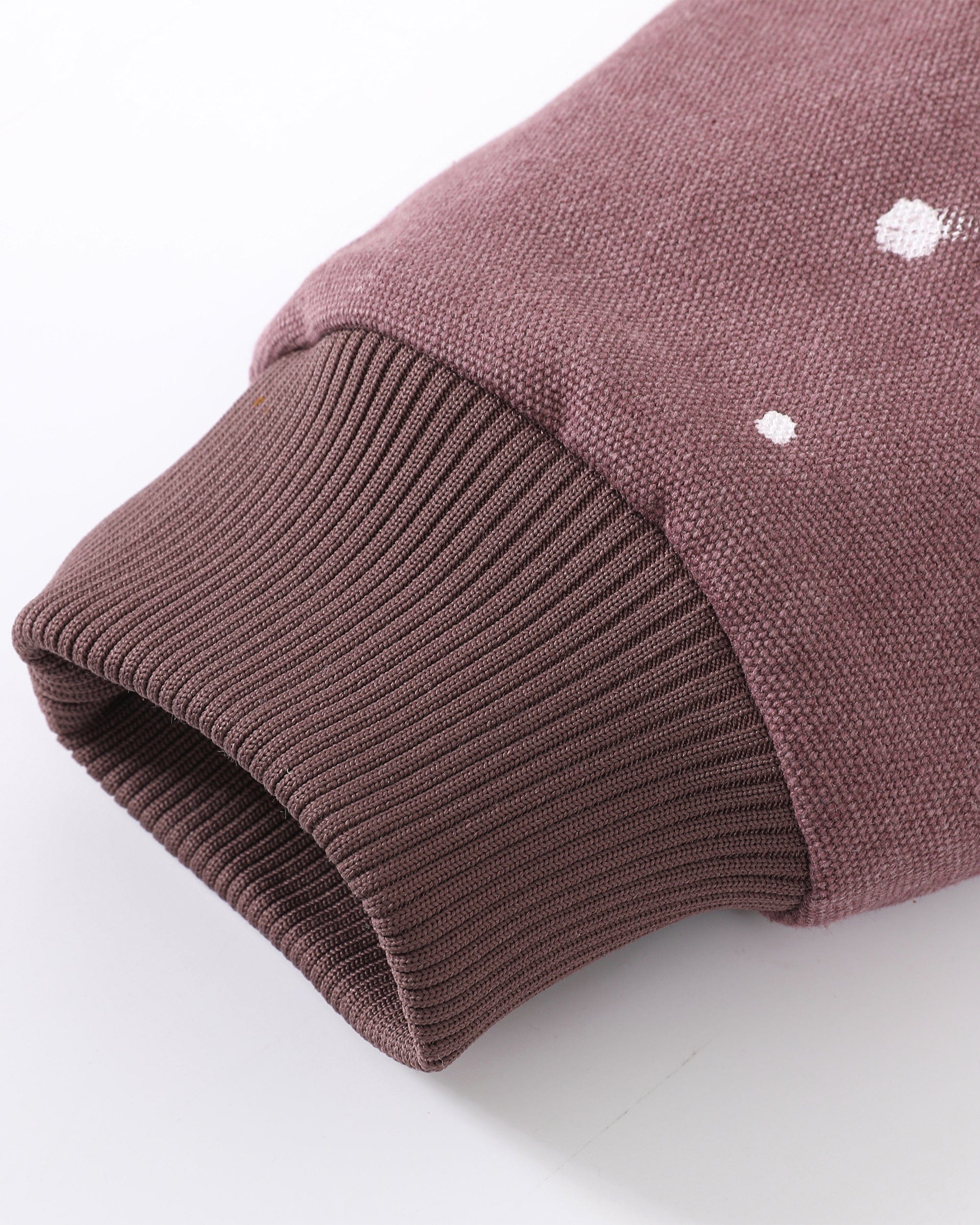 KREATE Rivet Zipper Paint-splattered Fleece-Lined Hooded Jacket