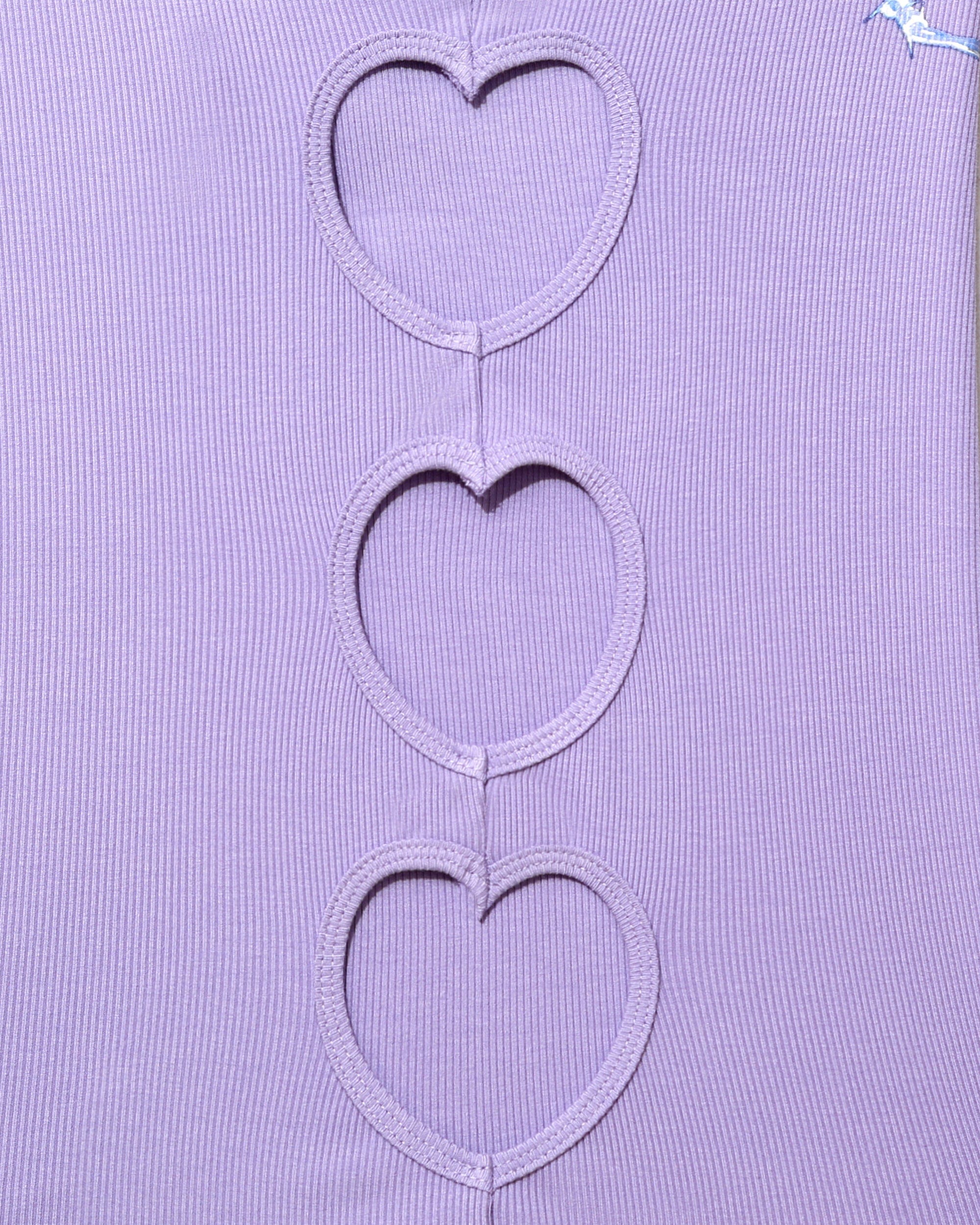 CLP Metallic Heart Slim Hollowed Tank Top Purple