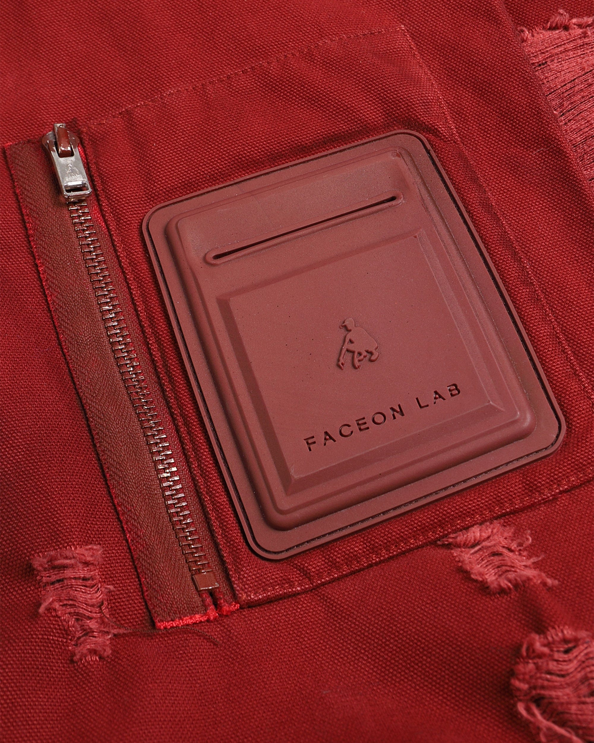 FACEONLAB Ripped MA-1 Jacket Red