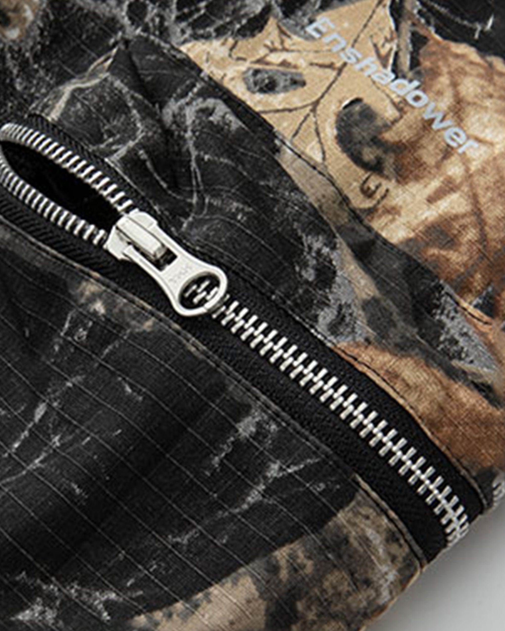 ENSHADOWER Black Camo Multi-pocket Down Pants