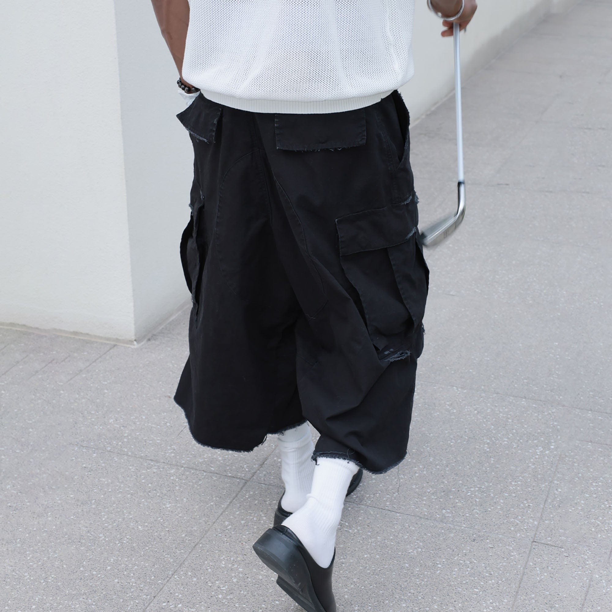 STEEPC Ripped Multi-Pocket Spliced Shorts