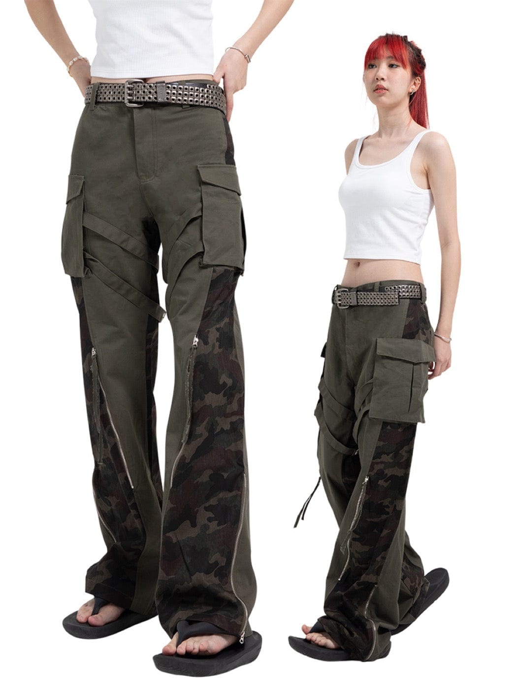 DND4DES Spliced Camouflage Bandage Zipper Cargo