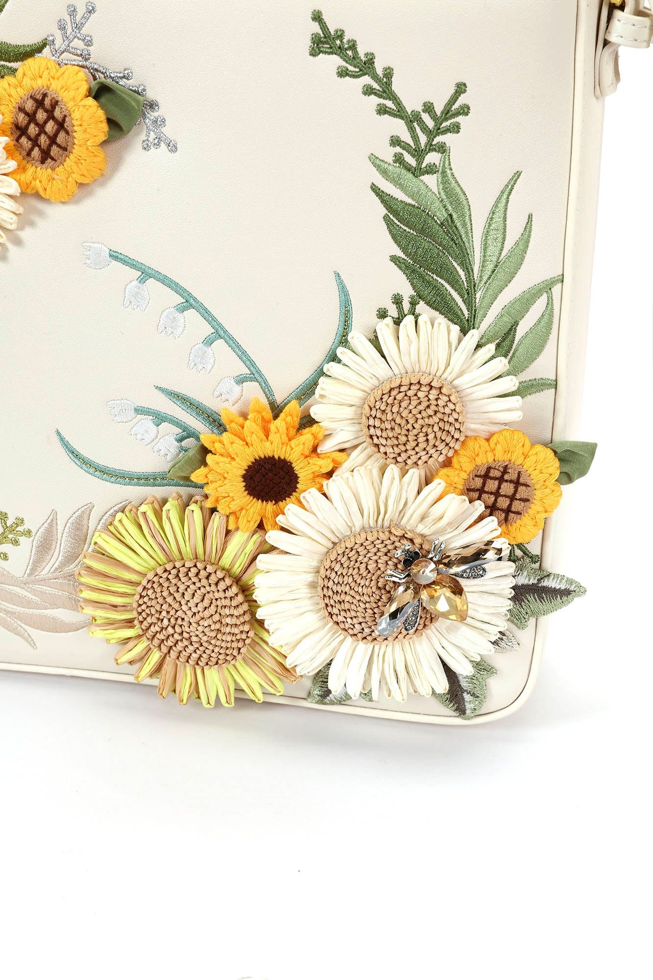 BLING BOX Bohemian Sunflower Embroidered Crossbody Bag