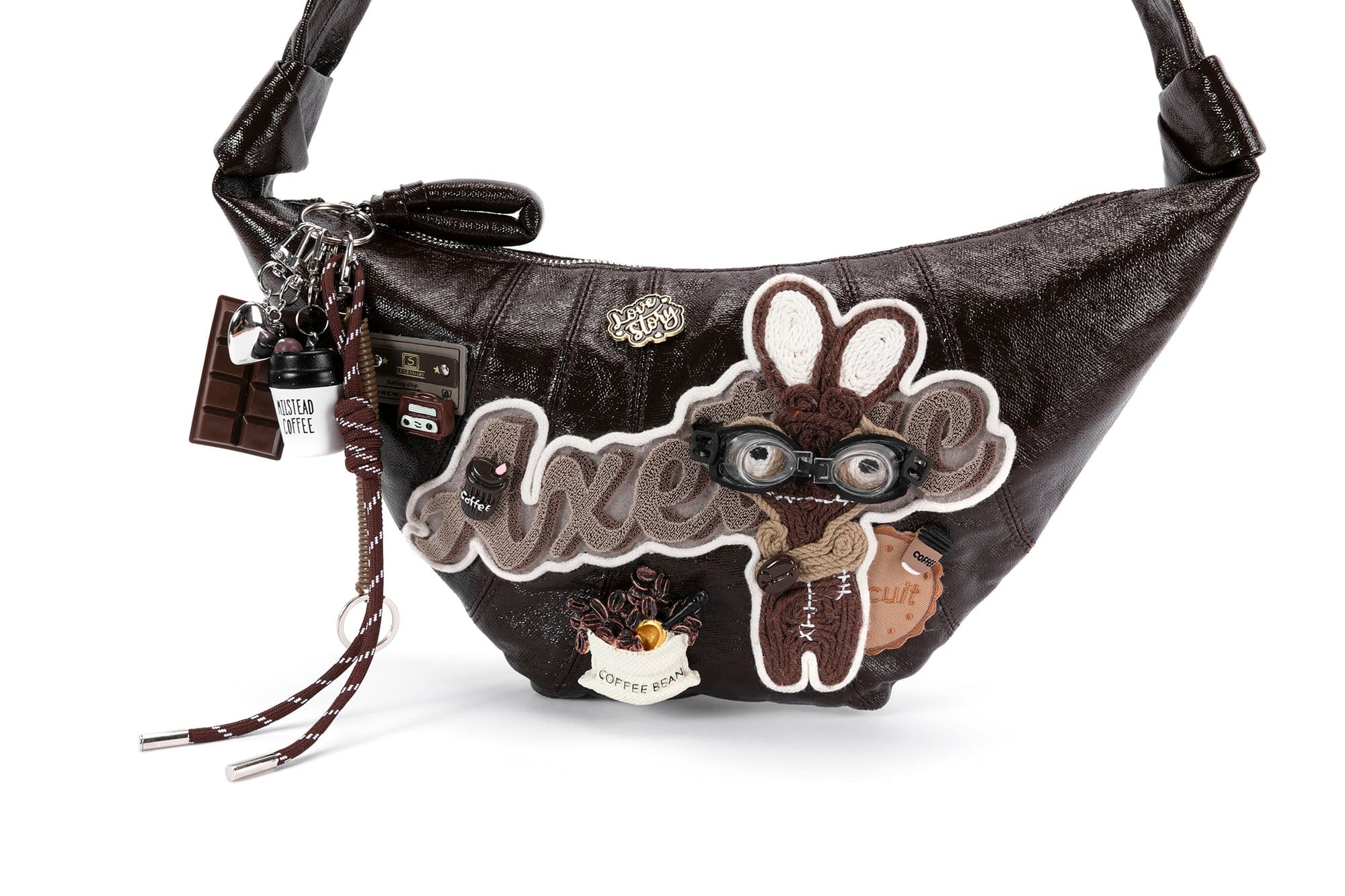 BLING BOX Mr. Bunny Café Croissant Shoulder Bag