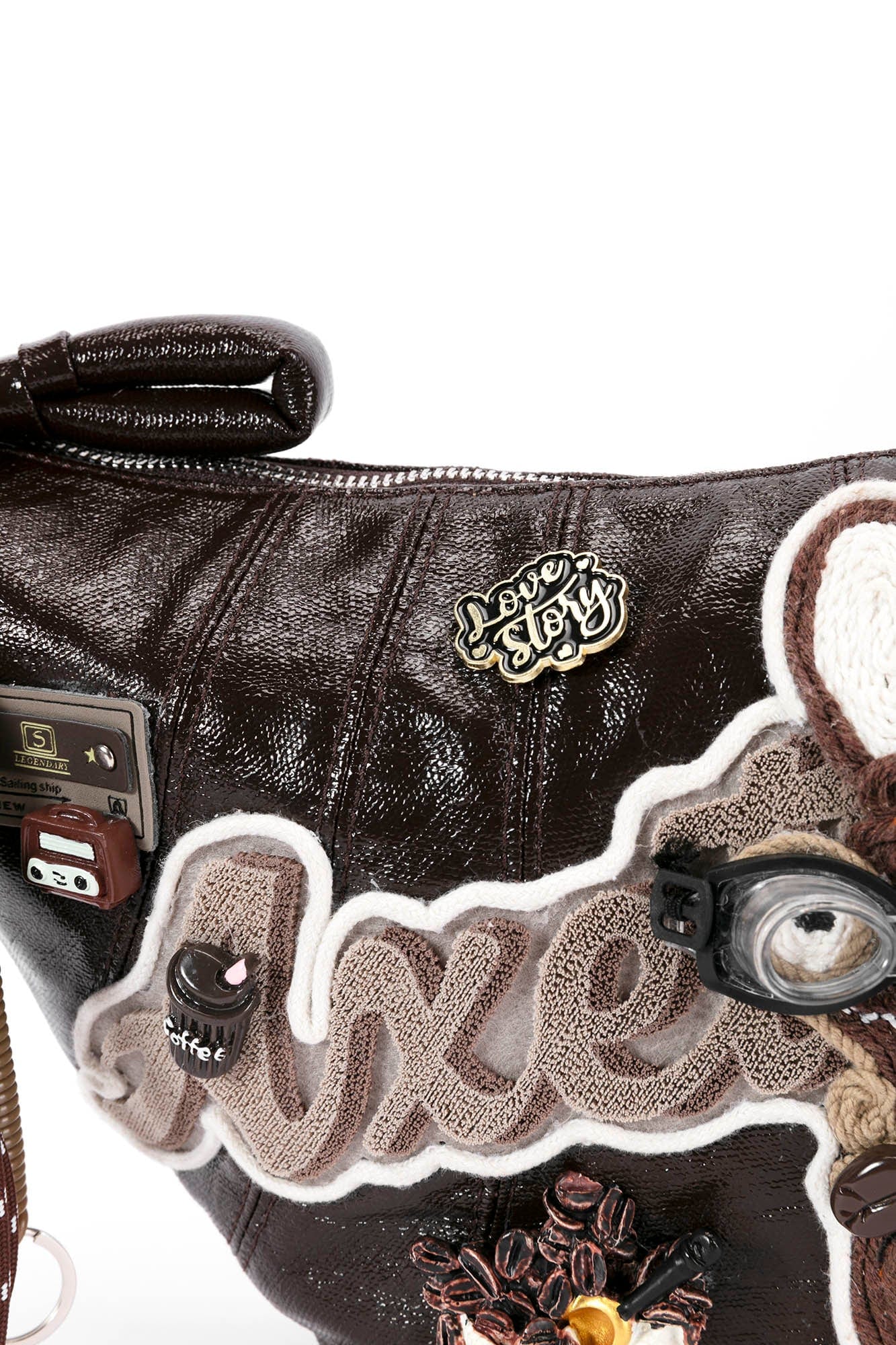 BLING BOX Mr. Bunny Café Croissant Shoulder Bag