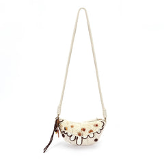BLING BOX Cream Croissant Shoulder Bag