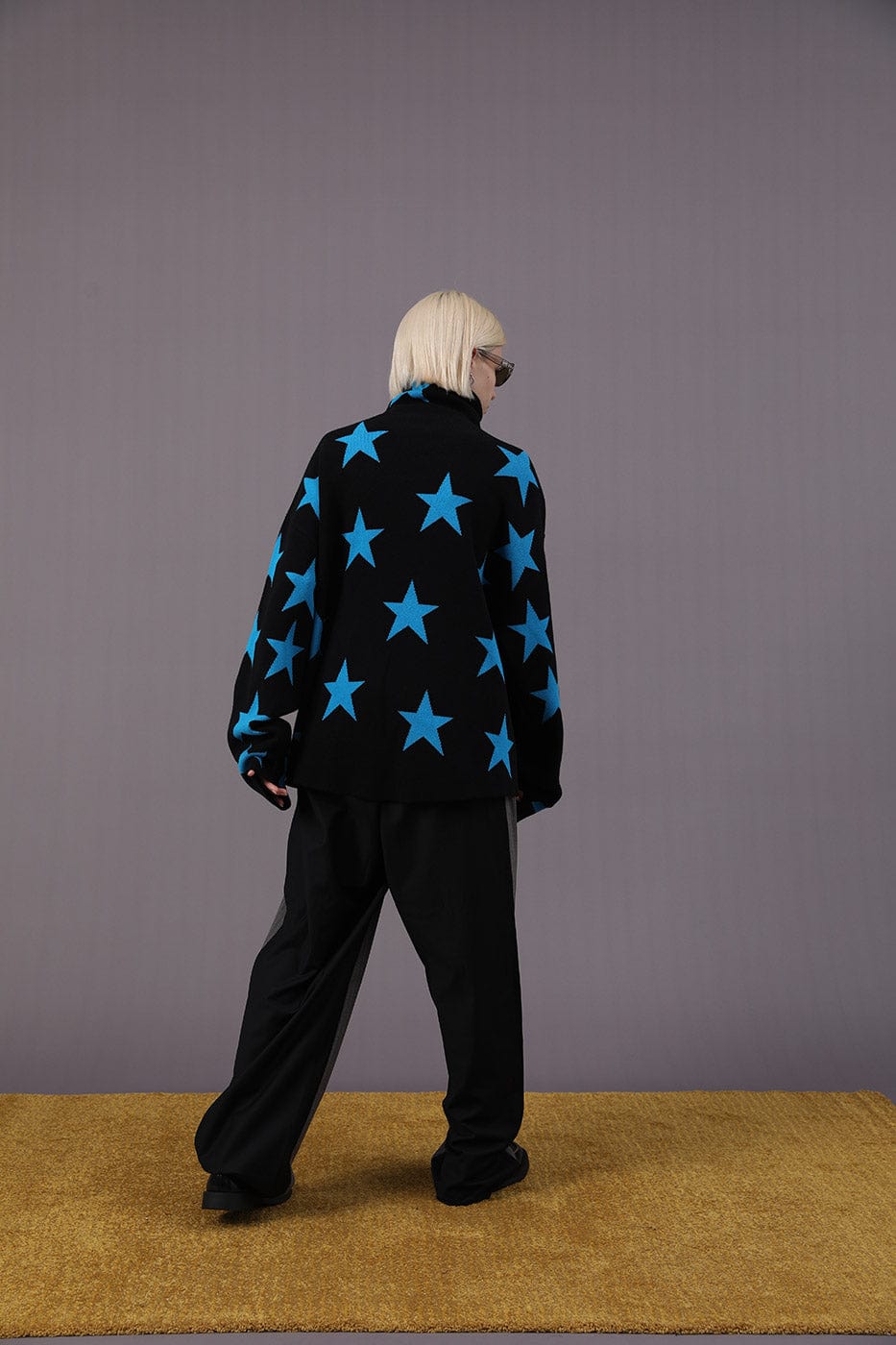 MIICHOUS Full Printed Stars Turtleneck Sweater