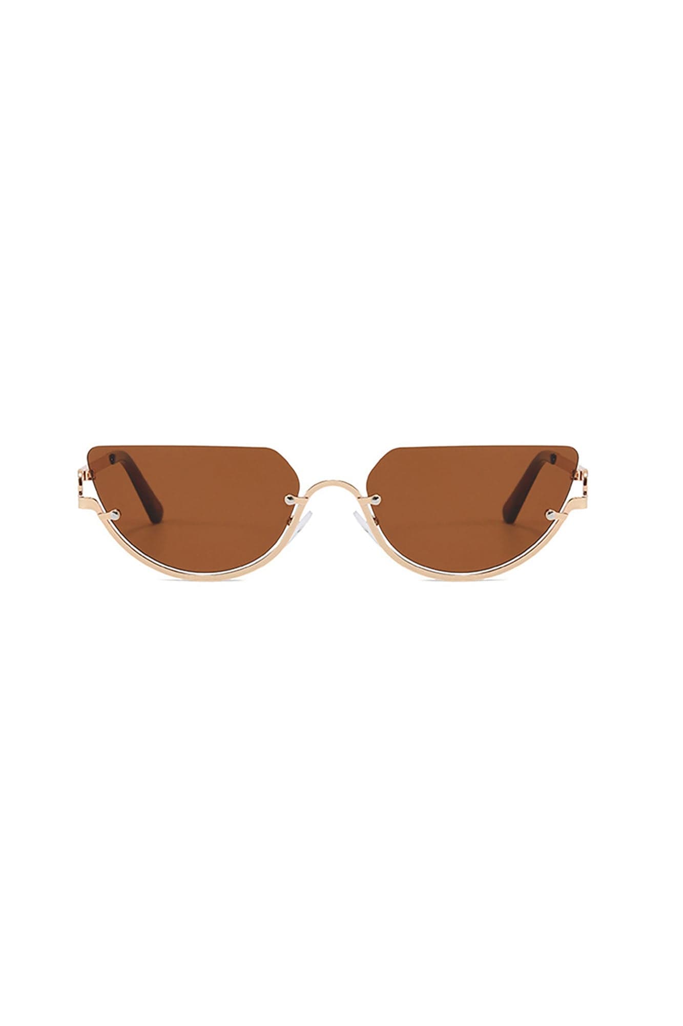 DAMAGE ASIA Semi-Oval Half-Rim Curved Frame Glasses