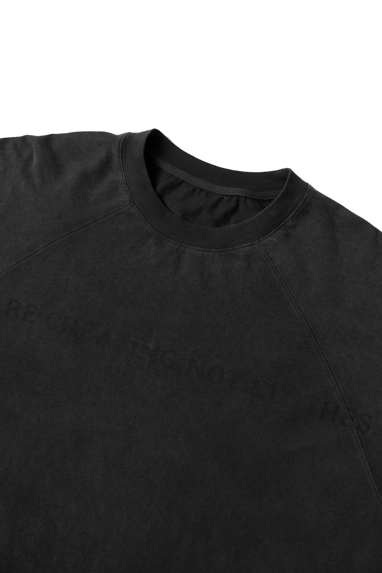 RELABEL Slogan Washed Spliced Raglan T-Shirt