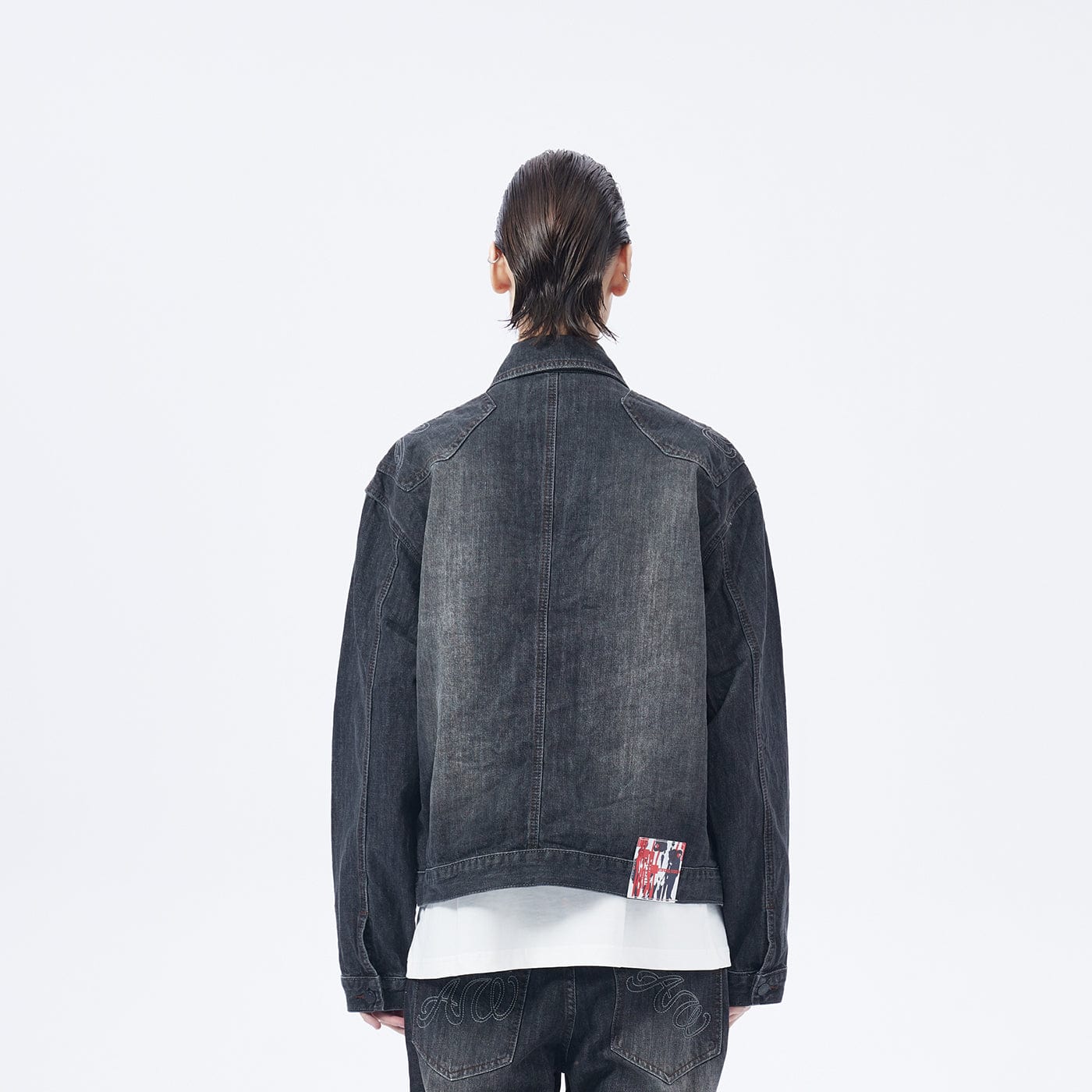 ARTIFICIAL WORLD Deconstructed Faded Denim Jacket