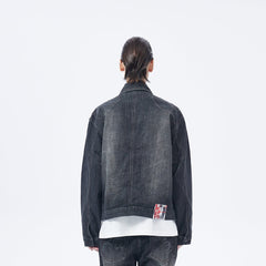ARTIFICIAL WORLD Deconstructed Faded Denim Jacket