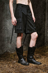ILNya Nieternite Nifutur Multi-Pocket Stripe Detachable-Leg Pants