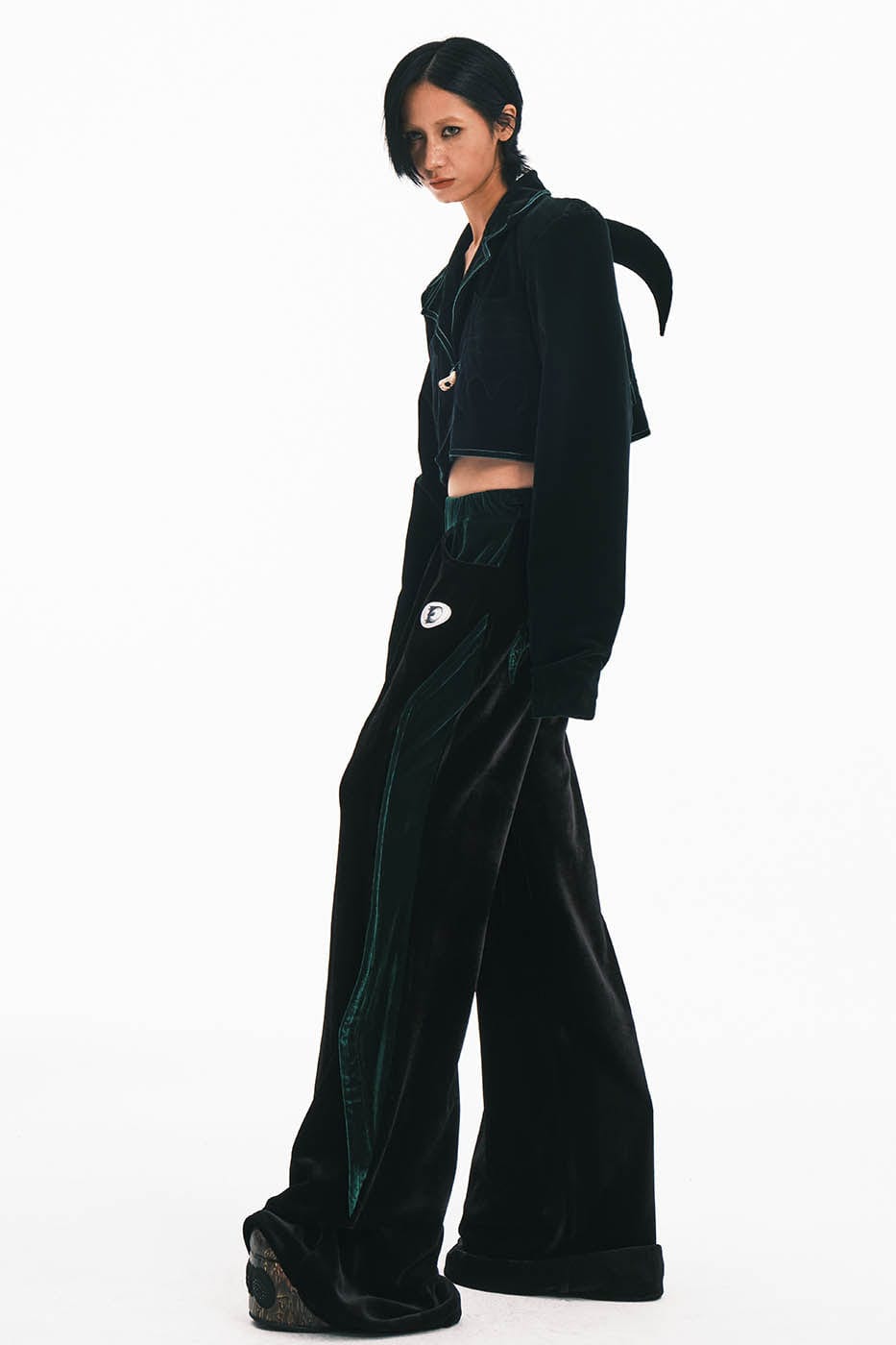 EMBRYO Devil Horned Velvet Cropped Jacket