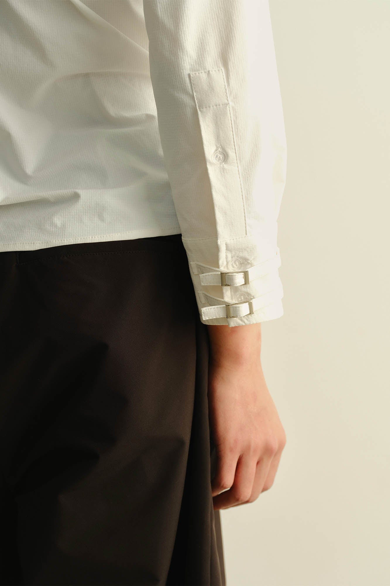 KADAKADA Asymmetrical Multi-Buckle Tailored Fit Shirt