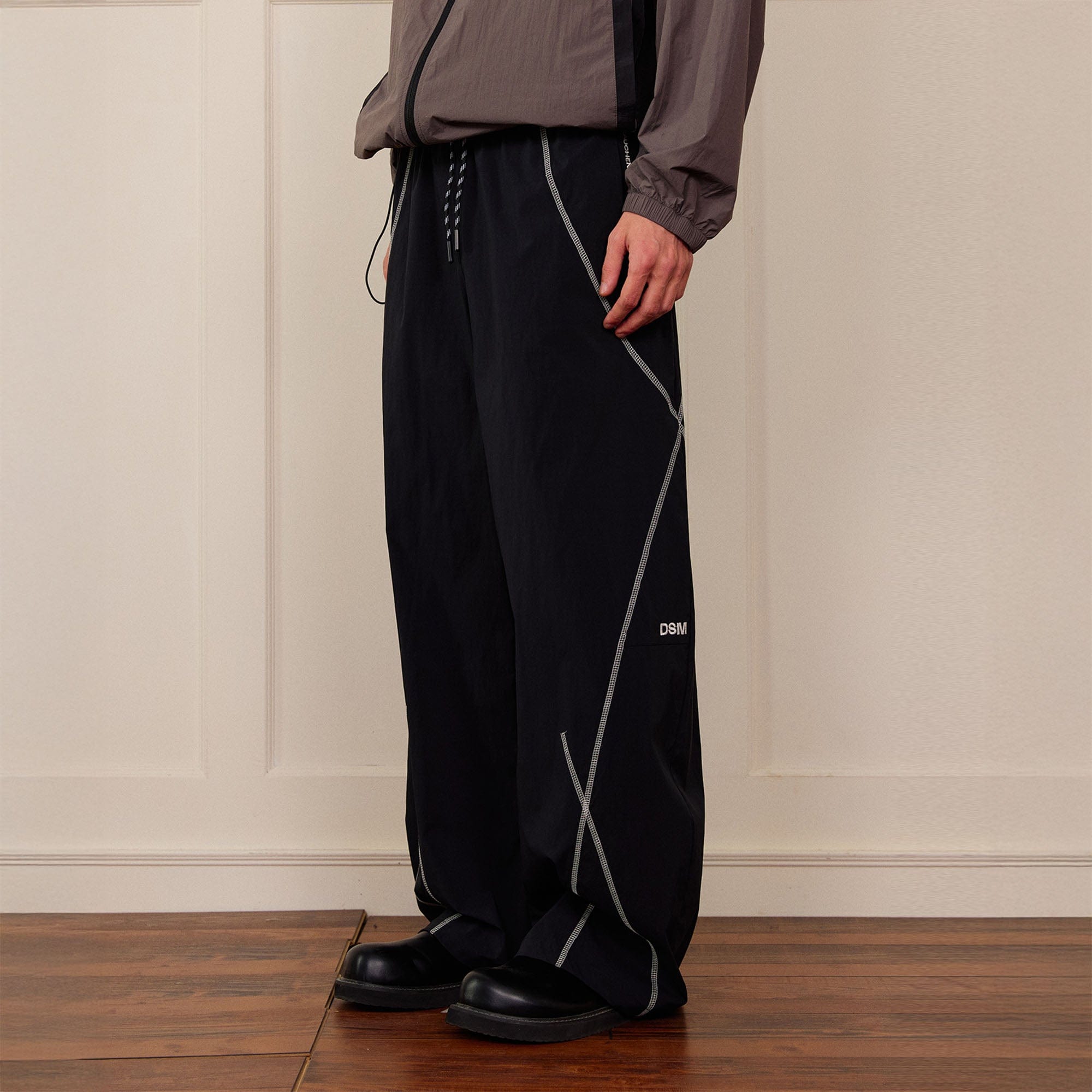 DONSMOKE Contrast Cross Stitch Quick-Dry Pants