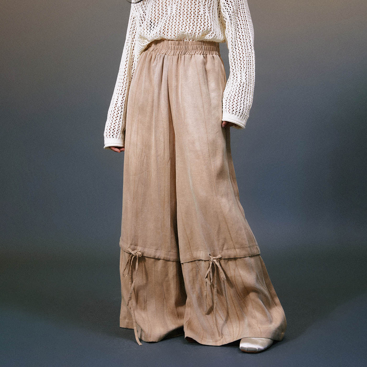 1997 POSTOFFICE Spliced Drawstring Wide-Leg Pants