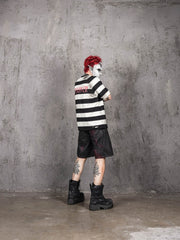 UNDERWATER The Jailbird Distressed Striped T-Shirt