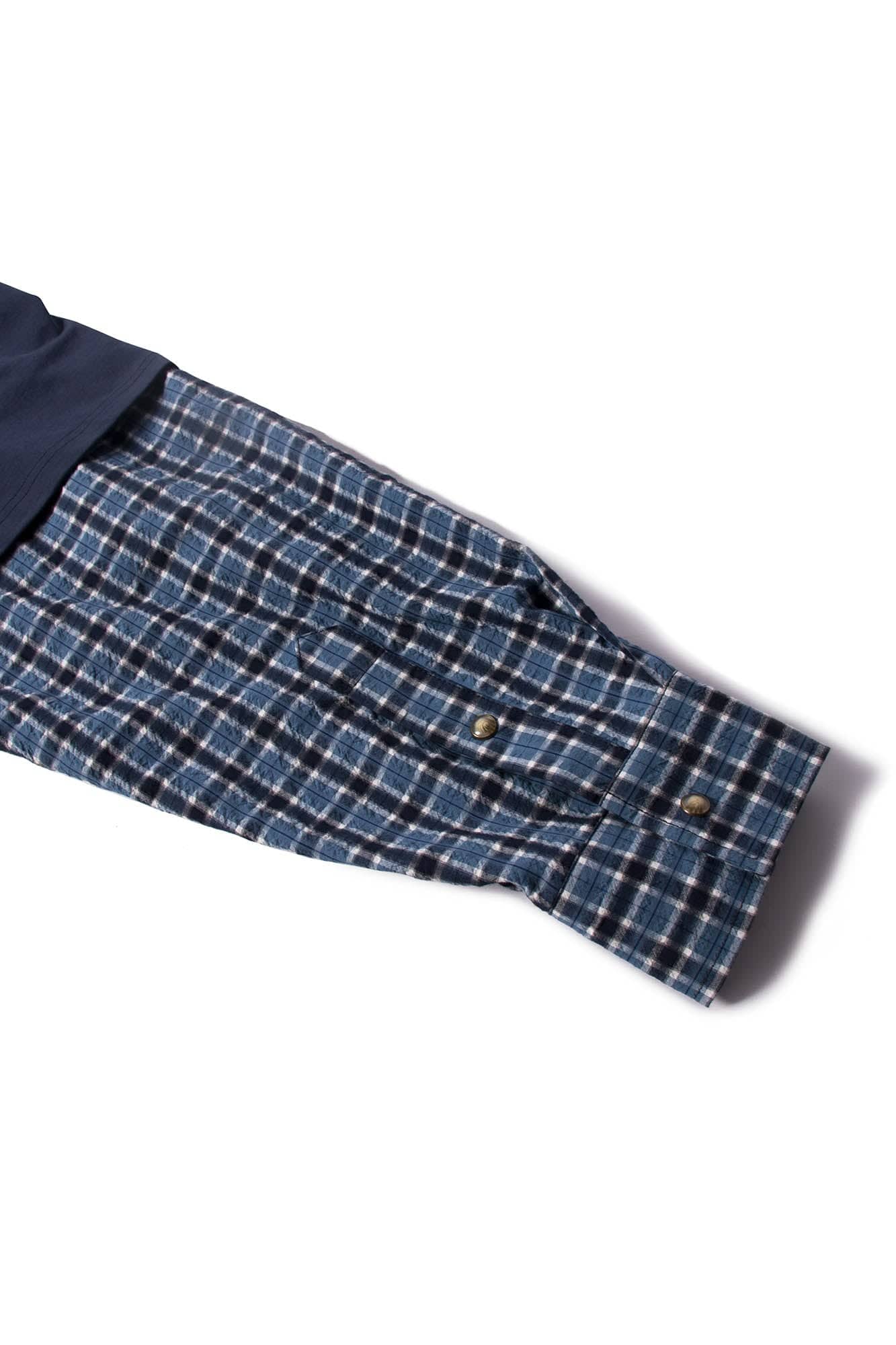 RELABEL Checked Detachable Hood Layered Shirt