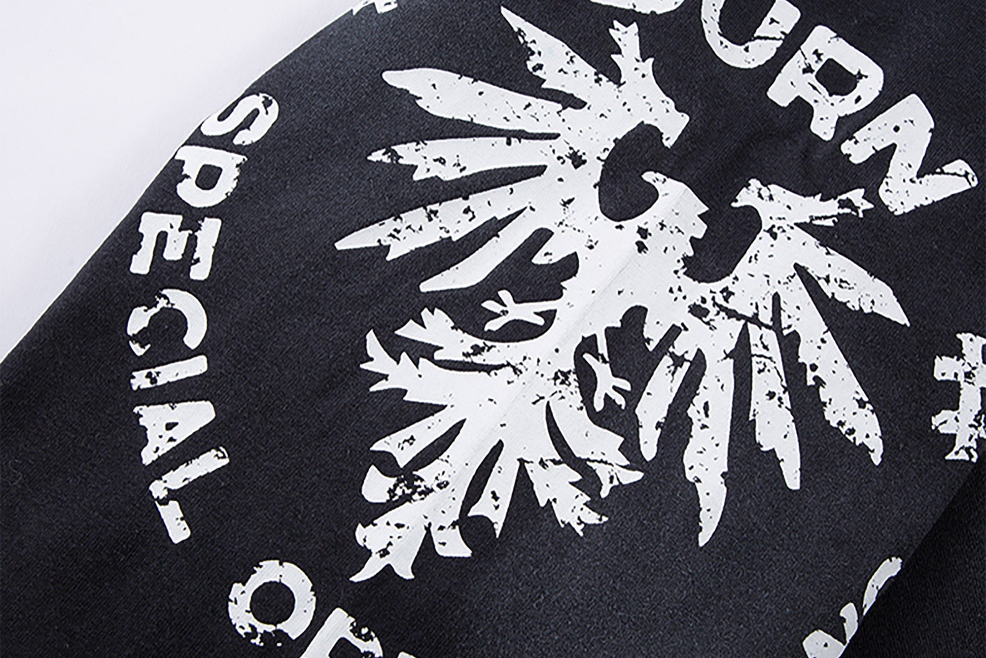 F2CE Distressed Badge Graphic Raglan T-Shirt