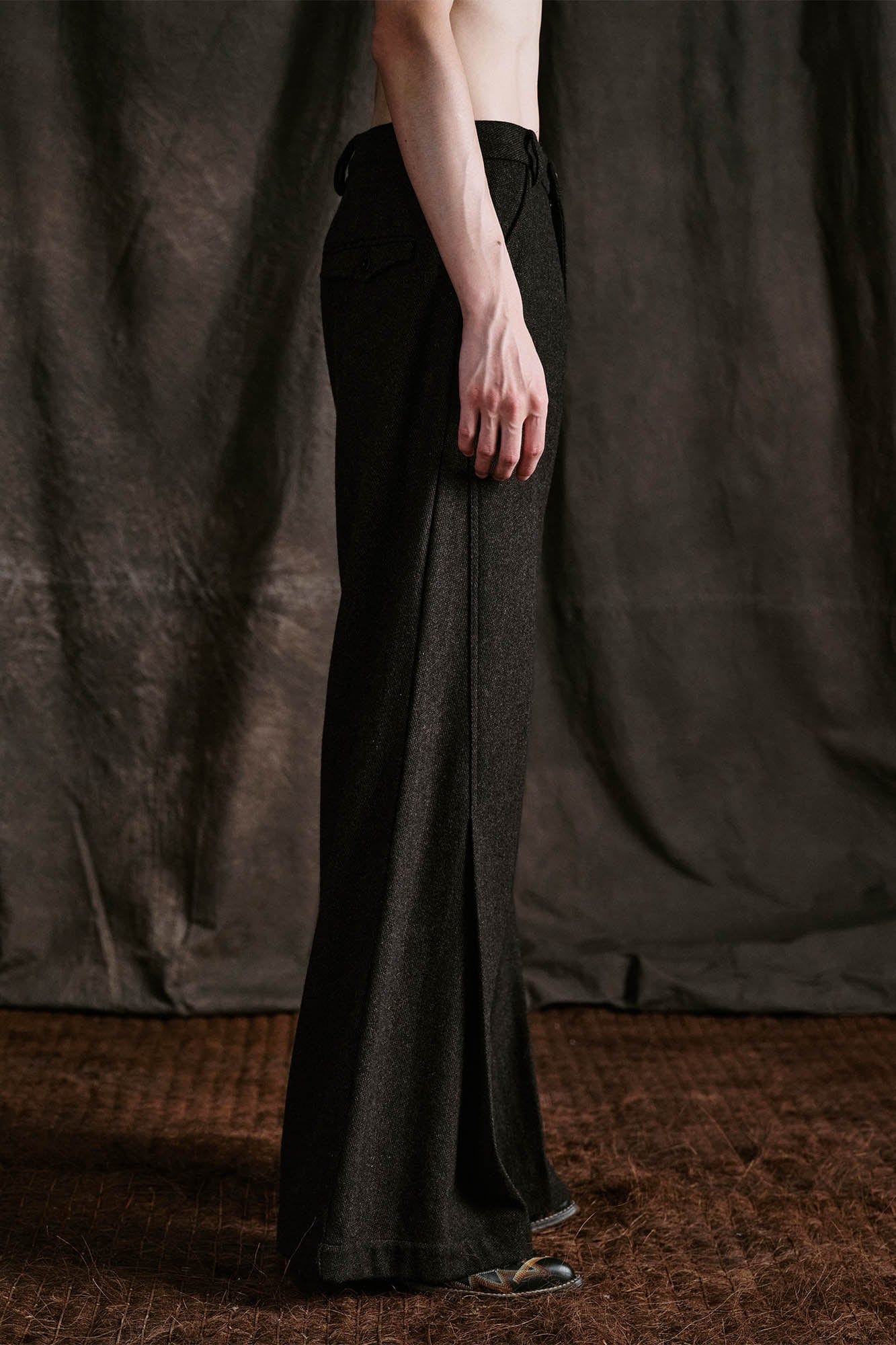 ILNya Nieternite Nifutur Layered Spliced Wool-Blended Straight-Leg Trousers