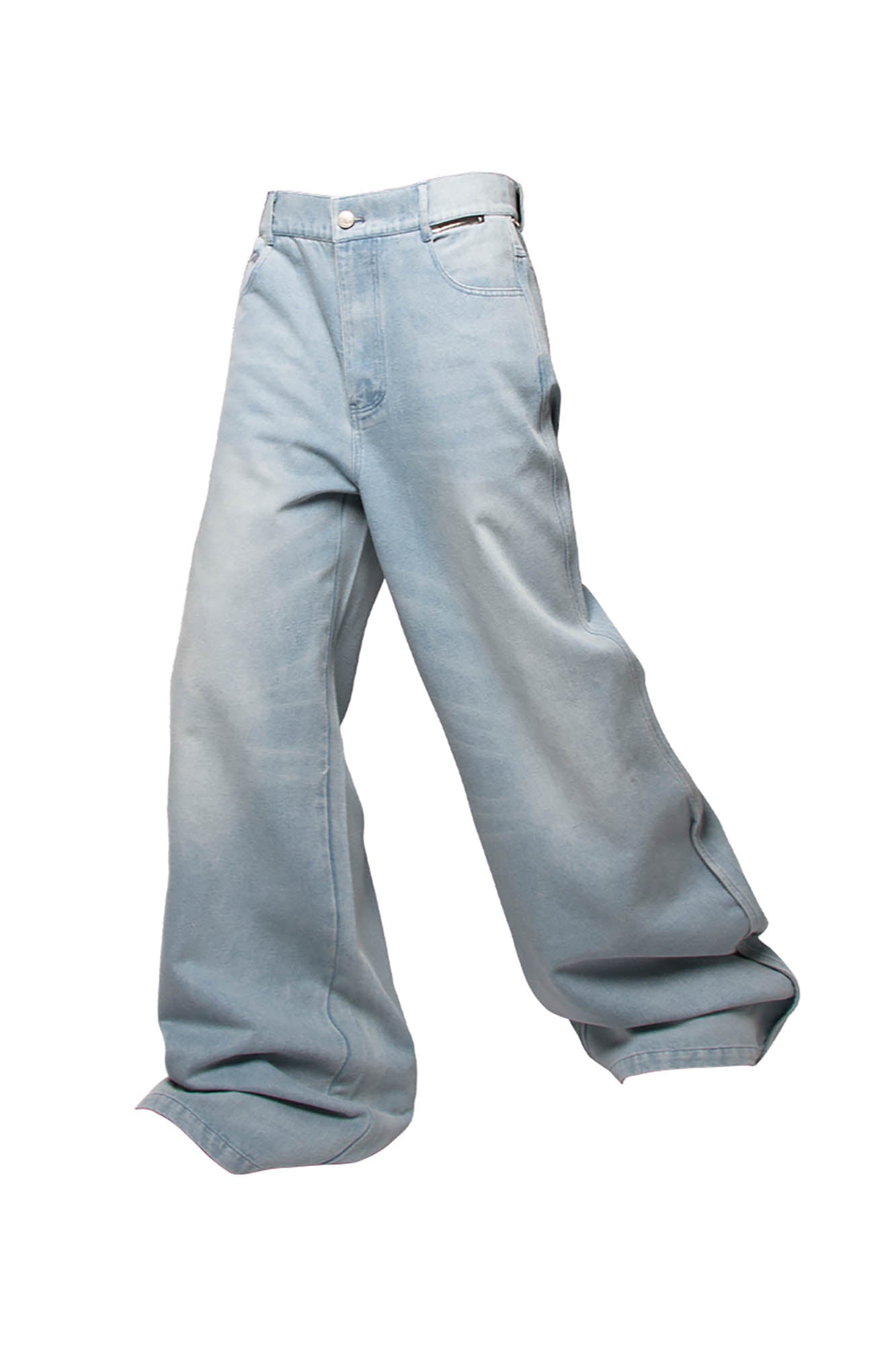 RELABEL Washed Puddled Wide-Leg Jeans