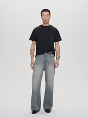 CATSSTAC Retro Mist-Washed Straight-Leg Jeans