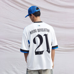 IN EXISTENCE NO.21 Contrast Graphic Sports T-Shirt